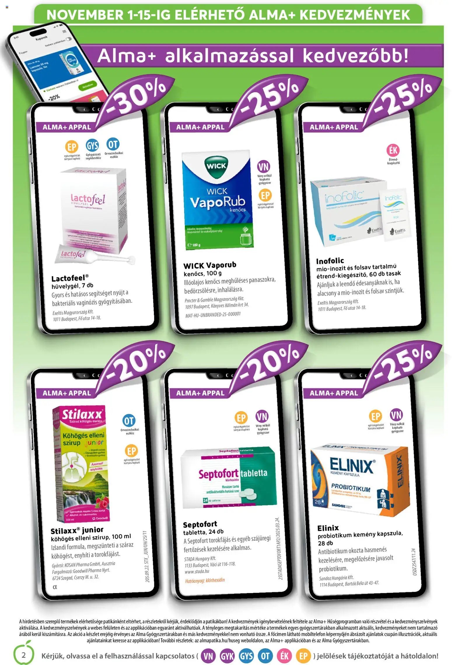 Alma Gyógyszertárak újság 2025.11.01. Akciós újság Alma Gyógyszertárak (2025-11-01 - 2025-11-30)