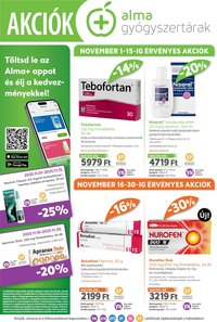 Alma Gyógyszertárak újság 2025.11.01. Akciós újság Alma Gyógyszertárak (2025-11-01 - 2025-11-30)