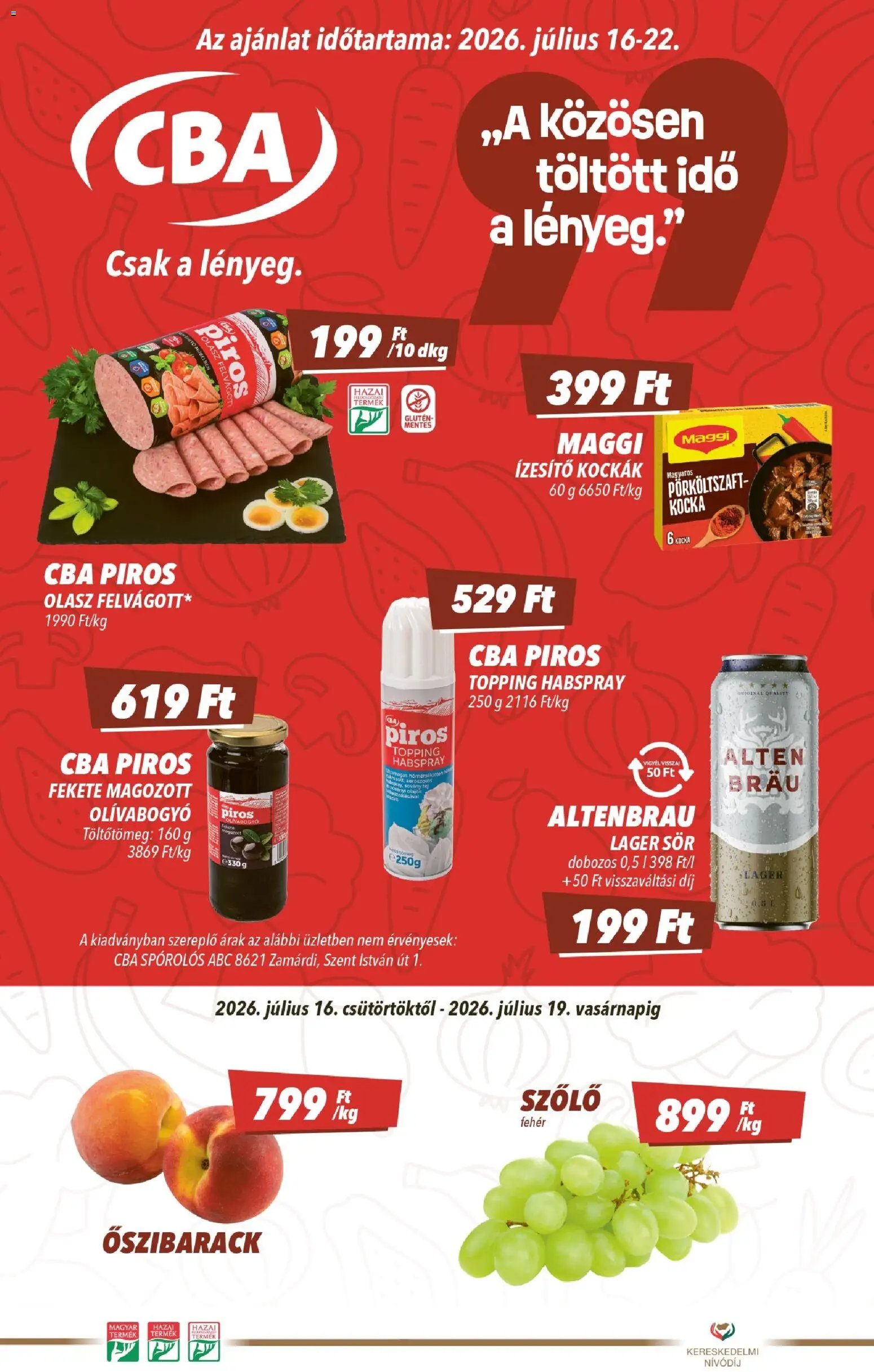 CBA újság 2026.07.16. CBA akciós újság