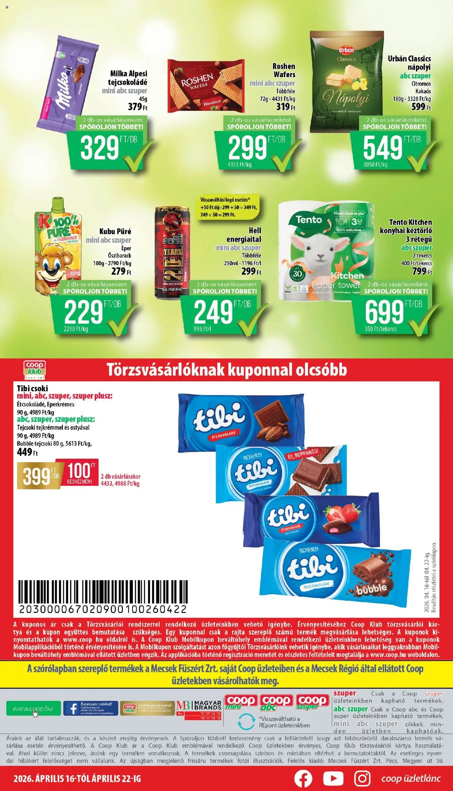 COOP újság 2026.04.16. COOP - Mini & Abc & Szuper / Mecsek (2026-04-16 - 2026-04-22)