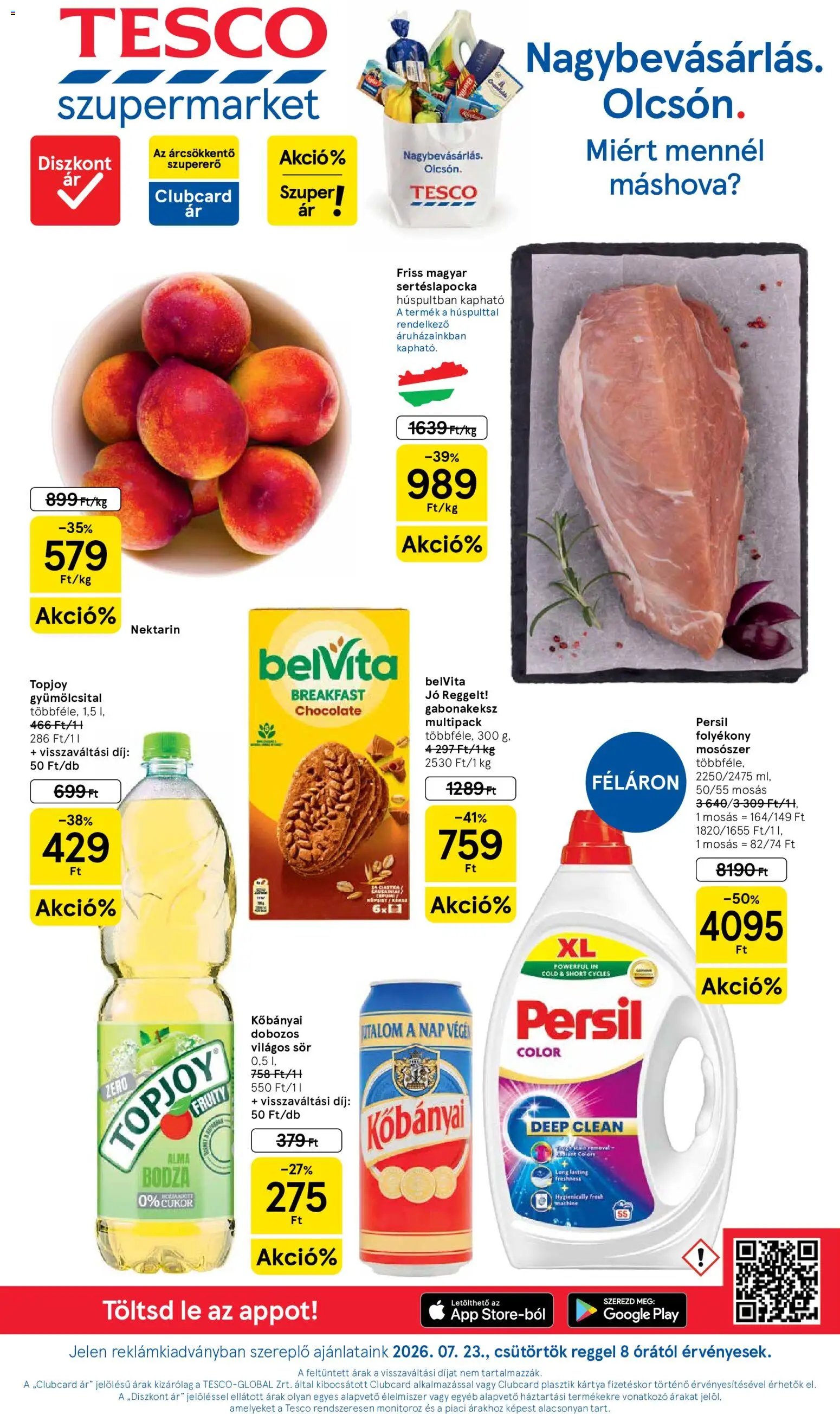 Tesco újság 2026.07.23. Tesco Szupermarket akciós újság