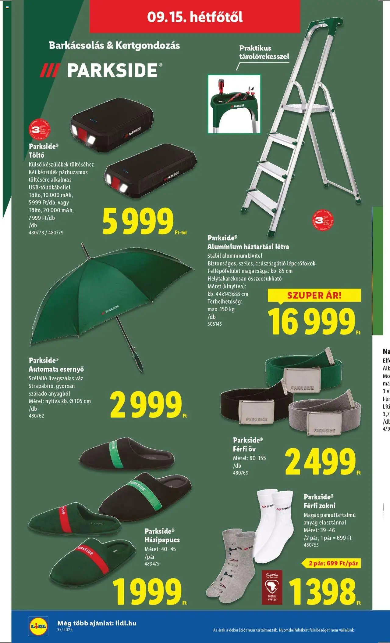 Lidl újság 2025.09.11. Nonfood kínálatunk (2025-09-11 - 2025-09-17)