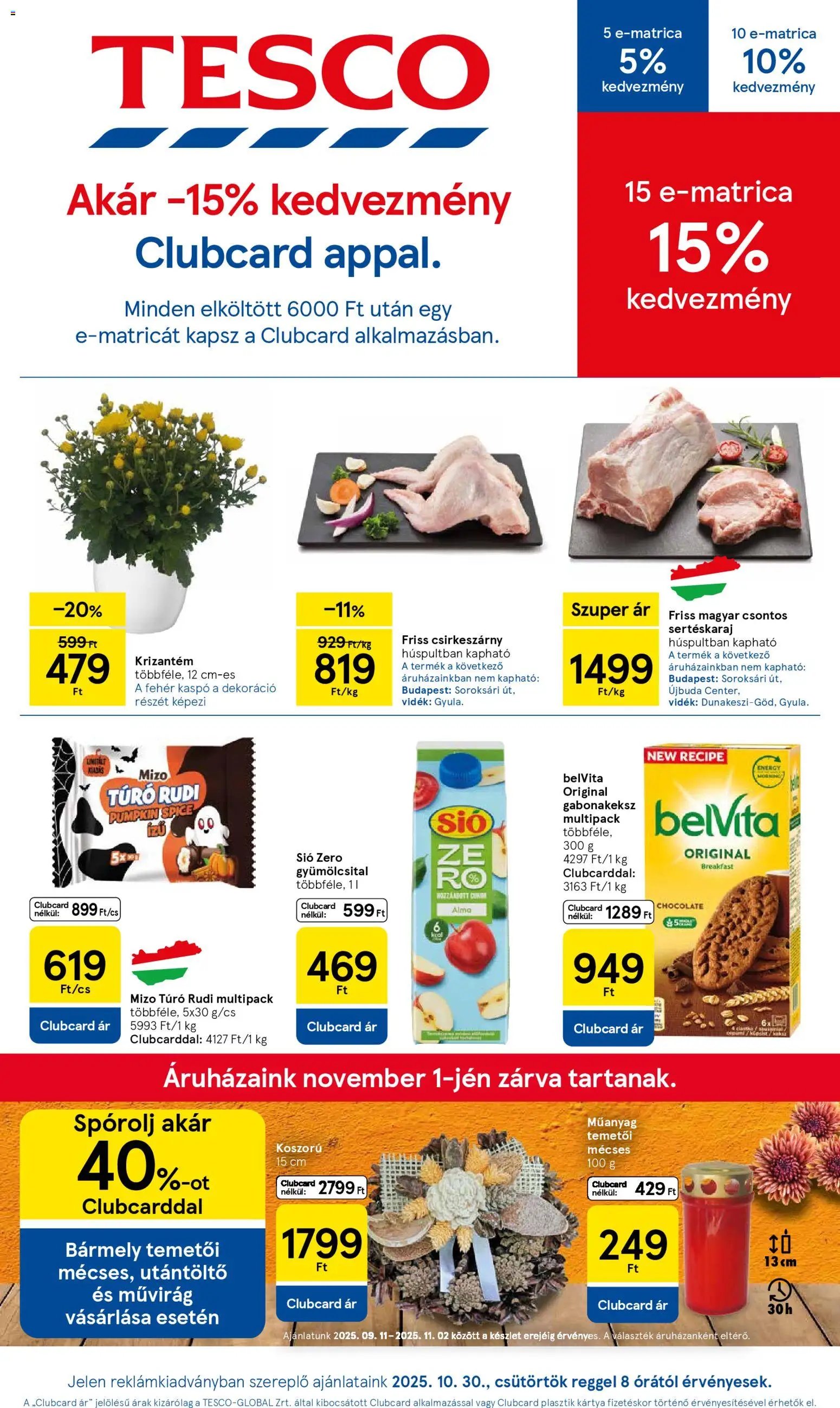 Tesco újság 2025.10.30. Akciós újság Tesco (2025-10-30 - 2025-11-05)