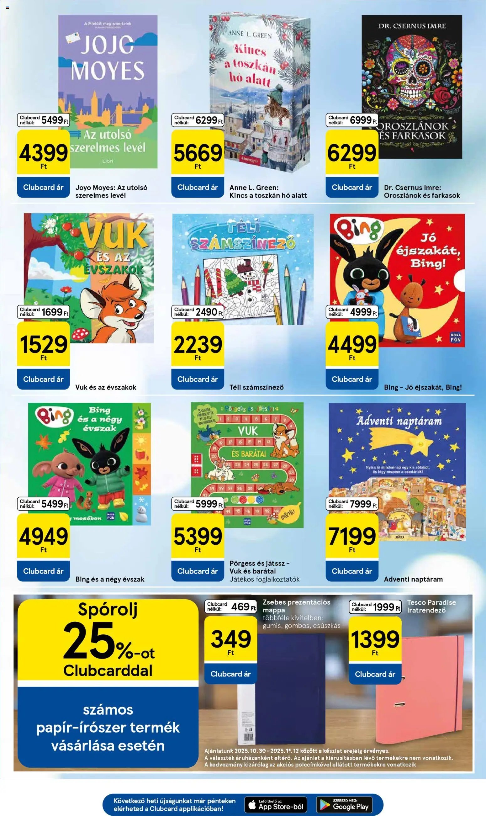 Tesco újság 2025.10.30. Akciós újság Tesco (2025-10-30 - 2025-11-05)