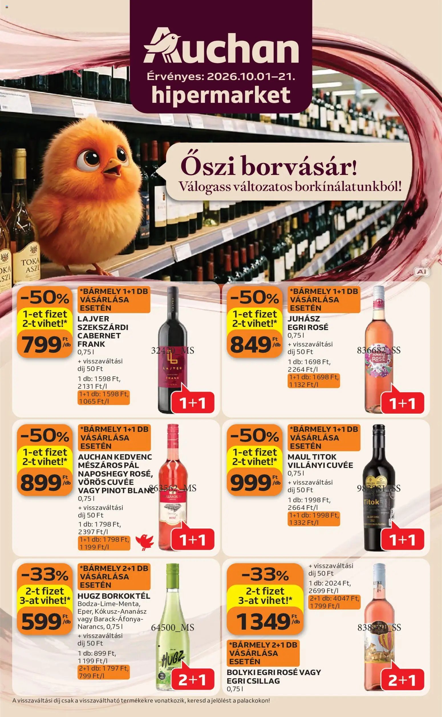 Auchan újság 2026.10.01. Auchan Bor ajánlatok