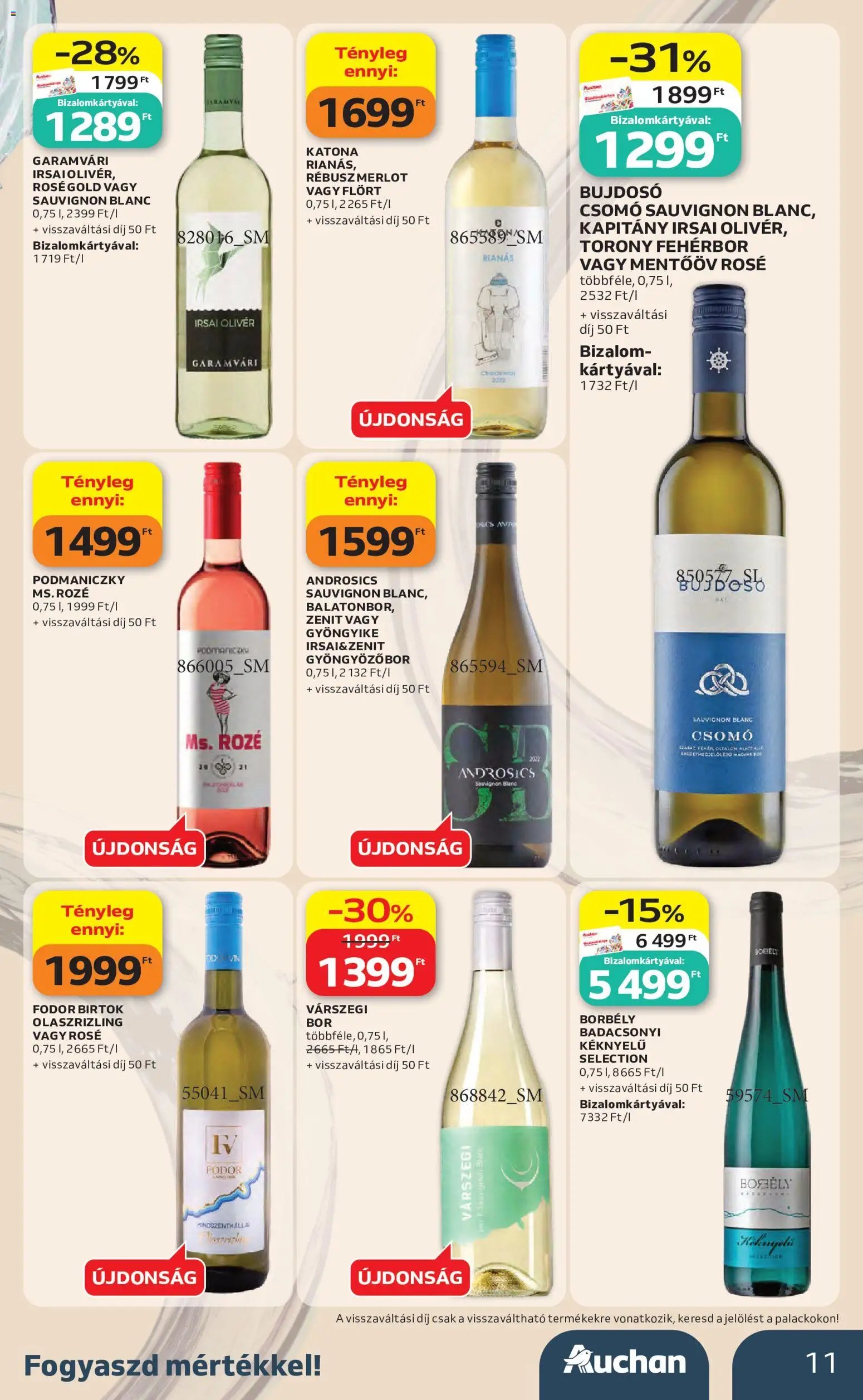 Auchan újság 2026.10.01. Auchan Bor ajánlatok
