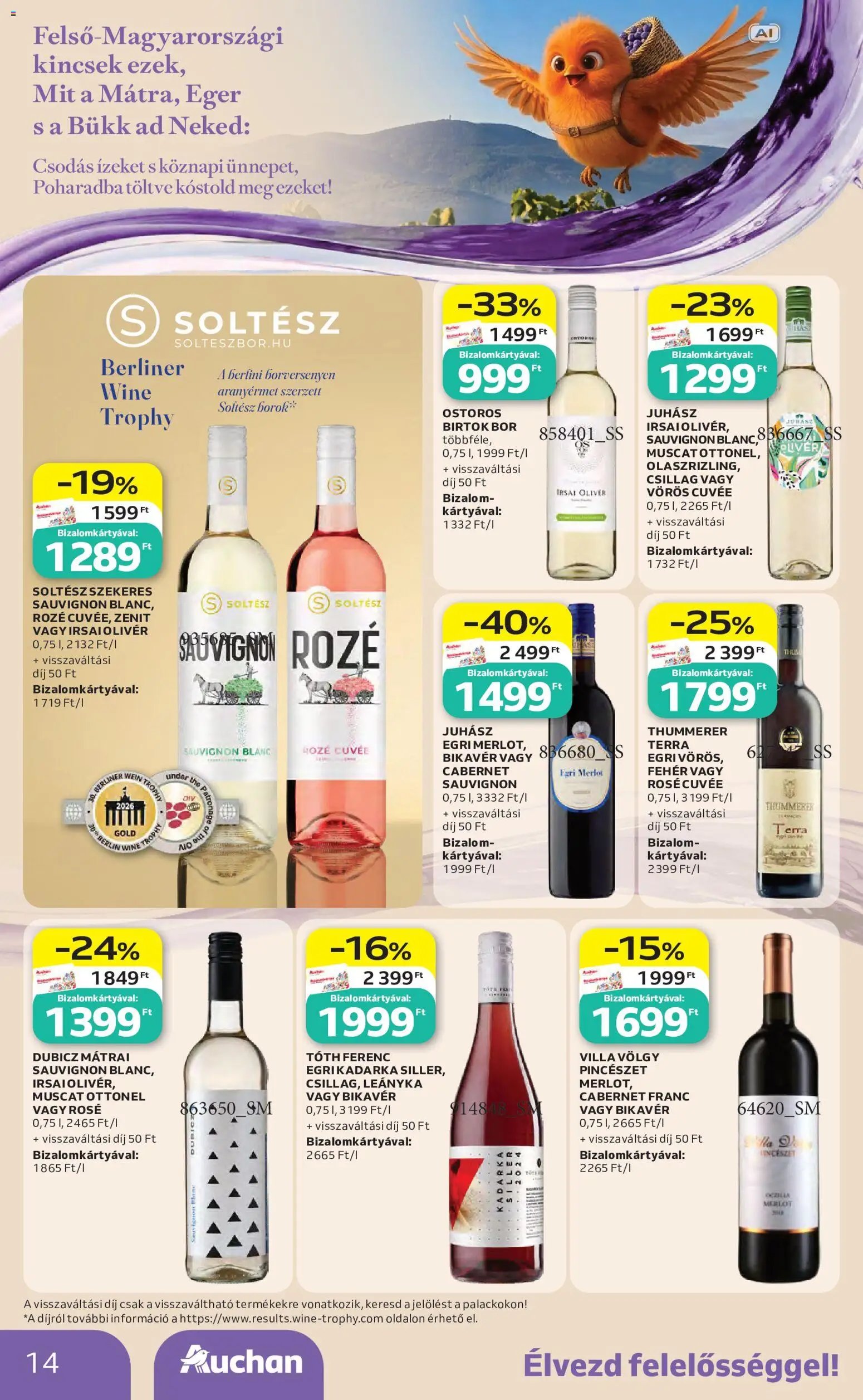 Auchan újság 2026.10.01. Auchan Bor ajánlatok