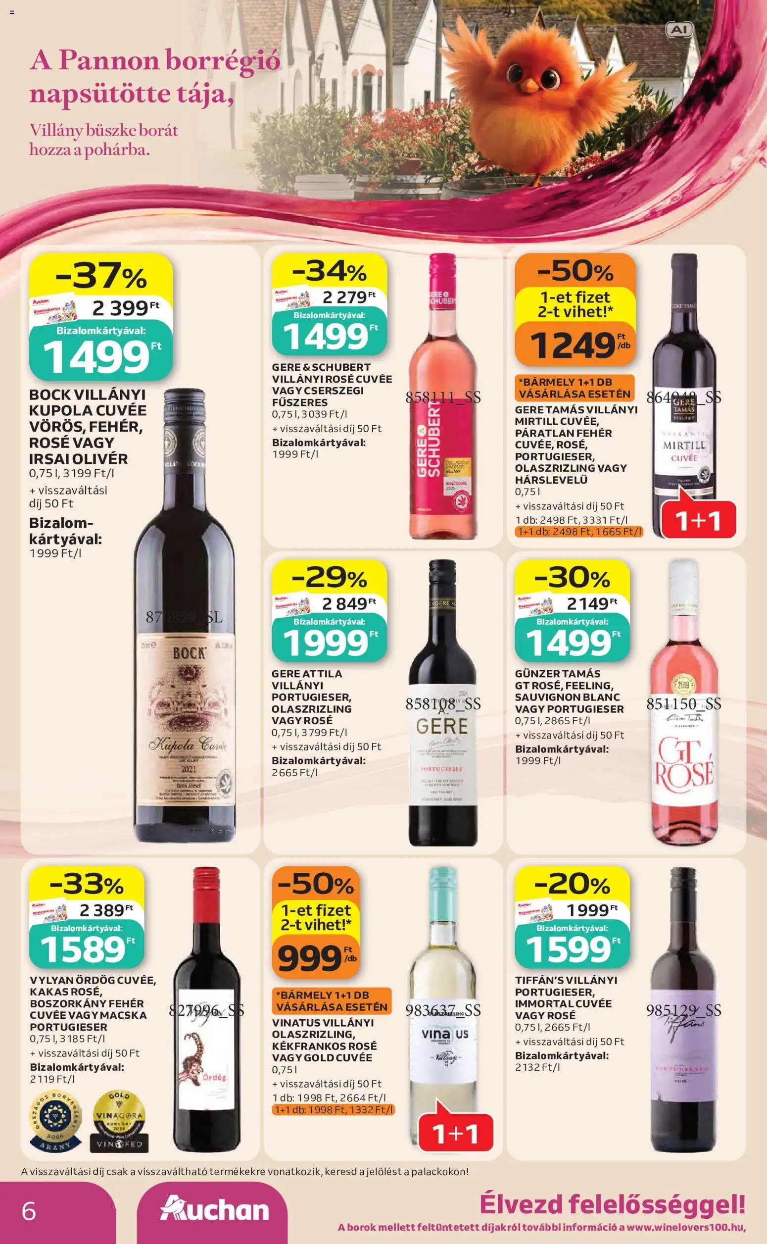 Auchan újság 2026.10.01. Auchan Bor ajánlatok