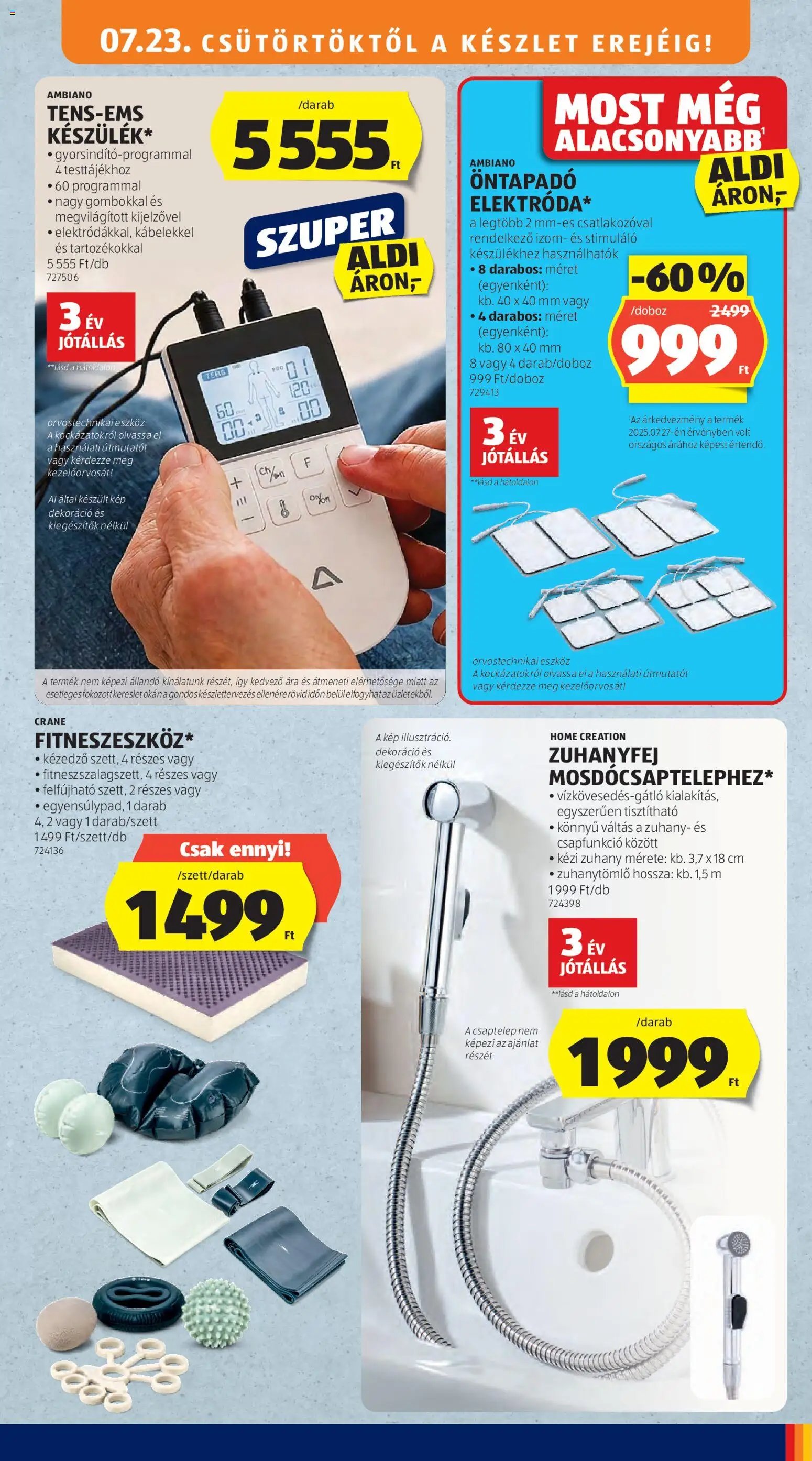 Aldi újság 2026.07.23. Aldi Középső sor termékei