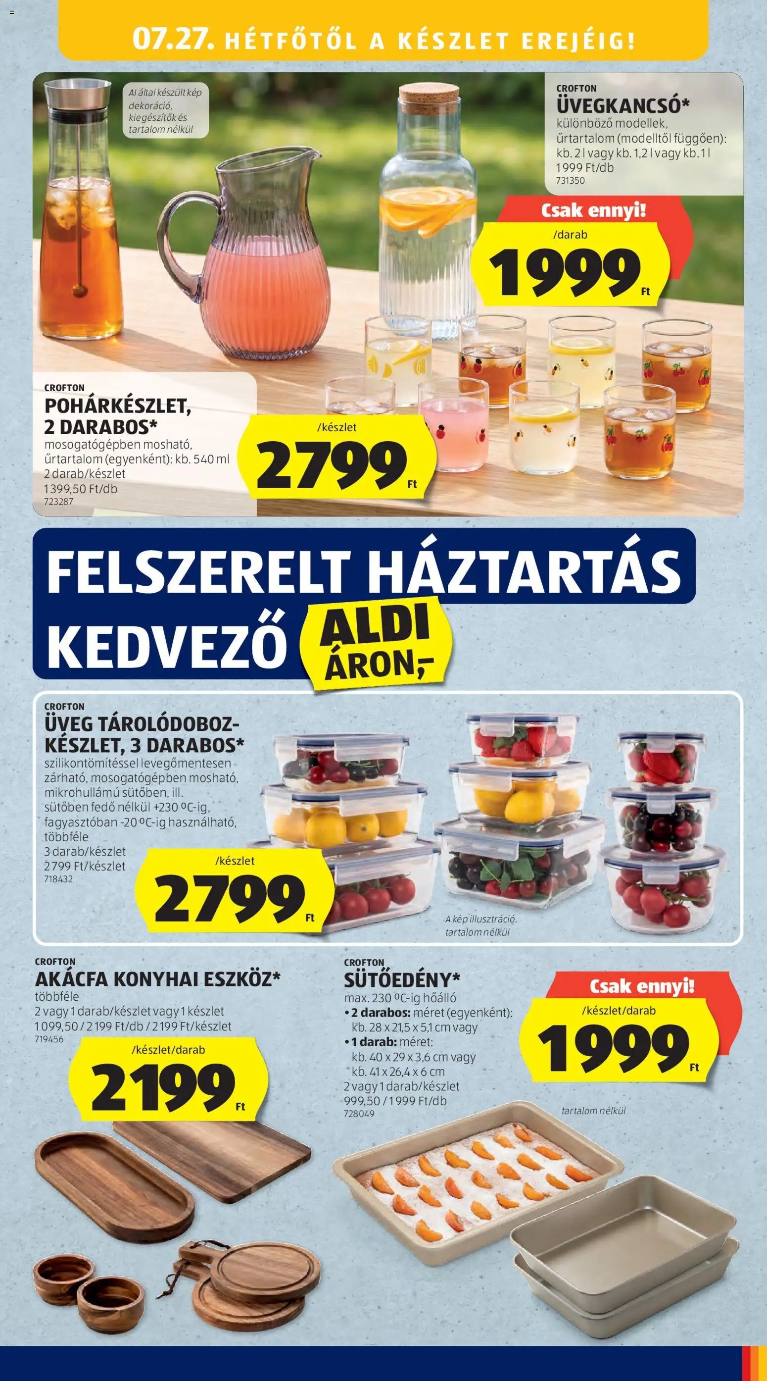 Aldi újság 2026.07.23. Aldi Középső sor termékei