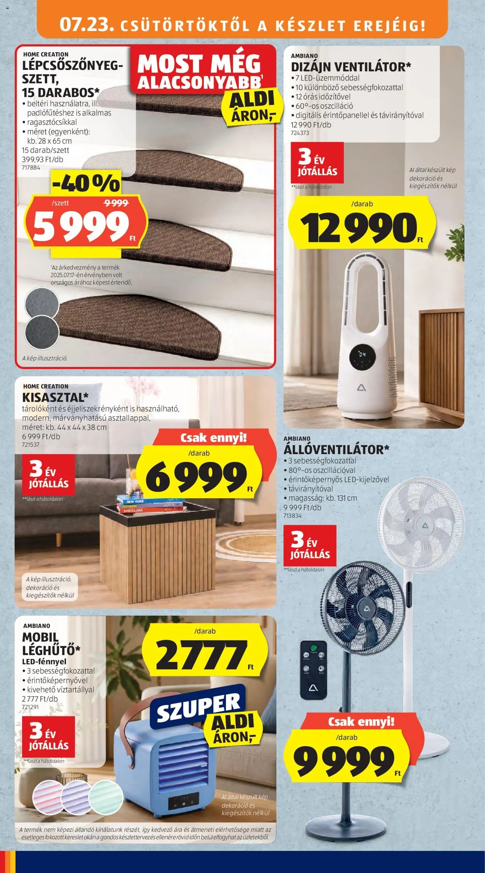 Aldi újság 2026.07.23. Aldi Középső sor termékei