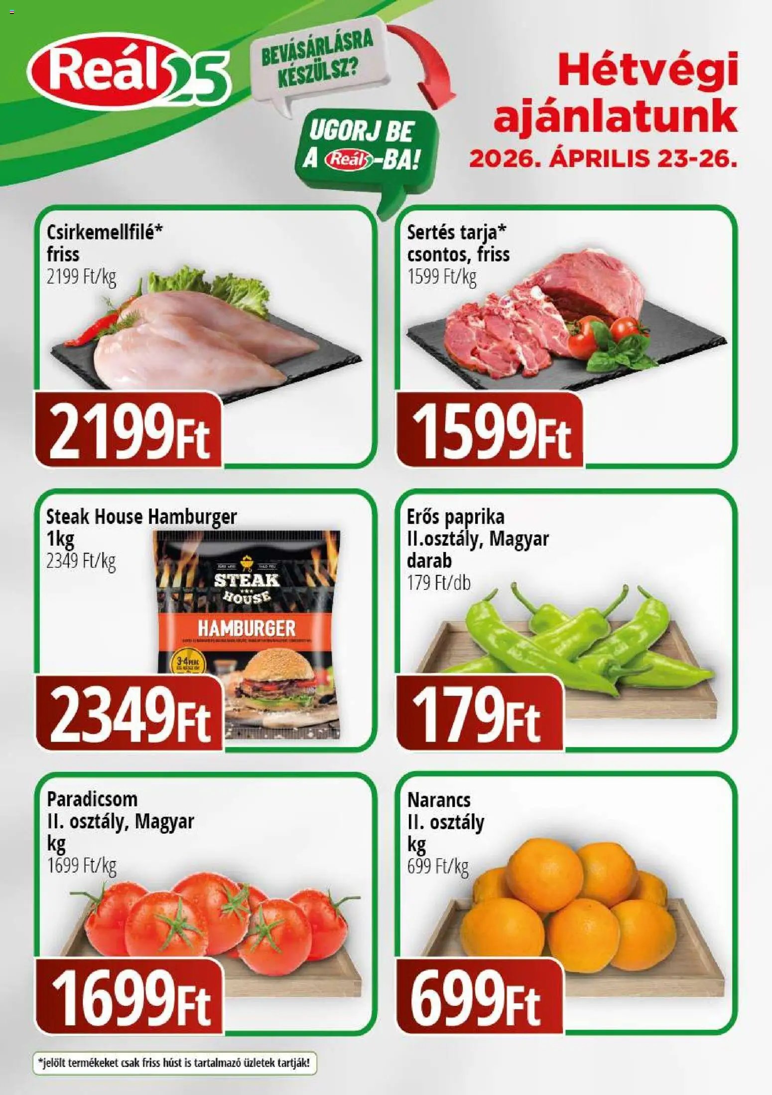 Reál újság 2026.04.23. Reál Bevásárló hétvége - Kisalföld (2026-04-23 - 2026-04-26)