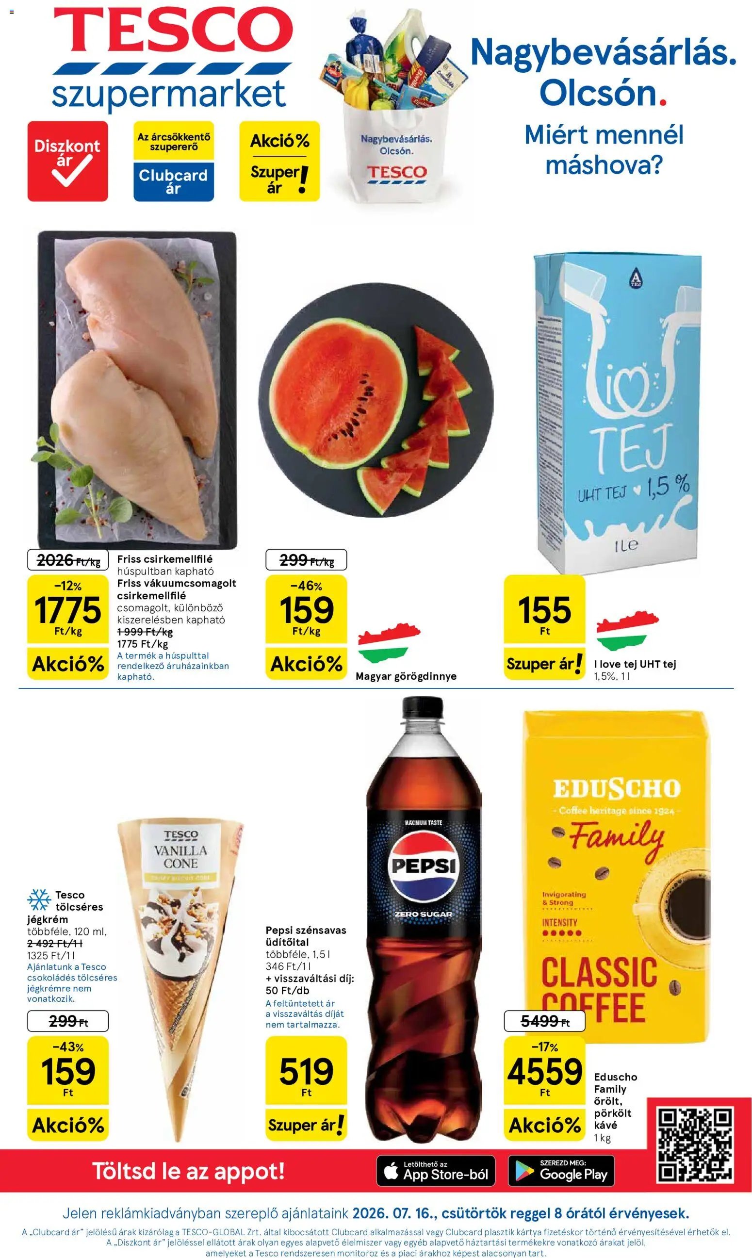 Tesco újság 2026.07.16. Tesco Szupermarket akciós újság