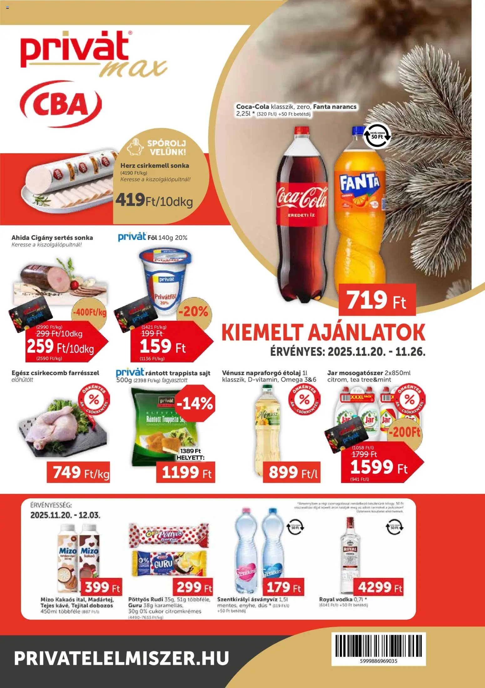 PRIVÁT újság 2025.11.20. Aktuális szórólap MAX (2025-11-20 - 2025-11-26)