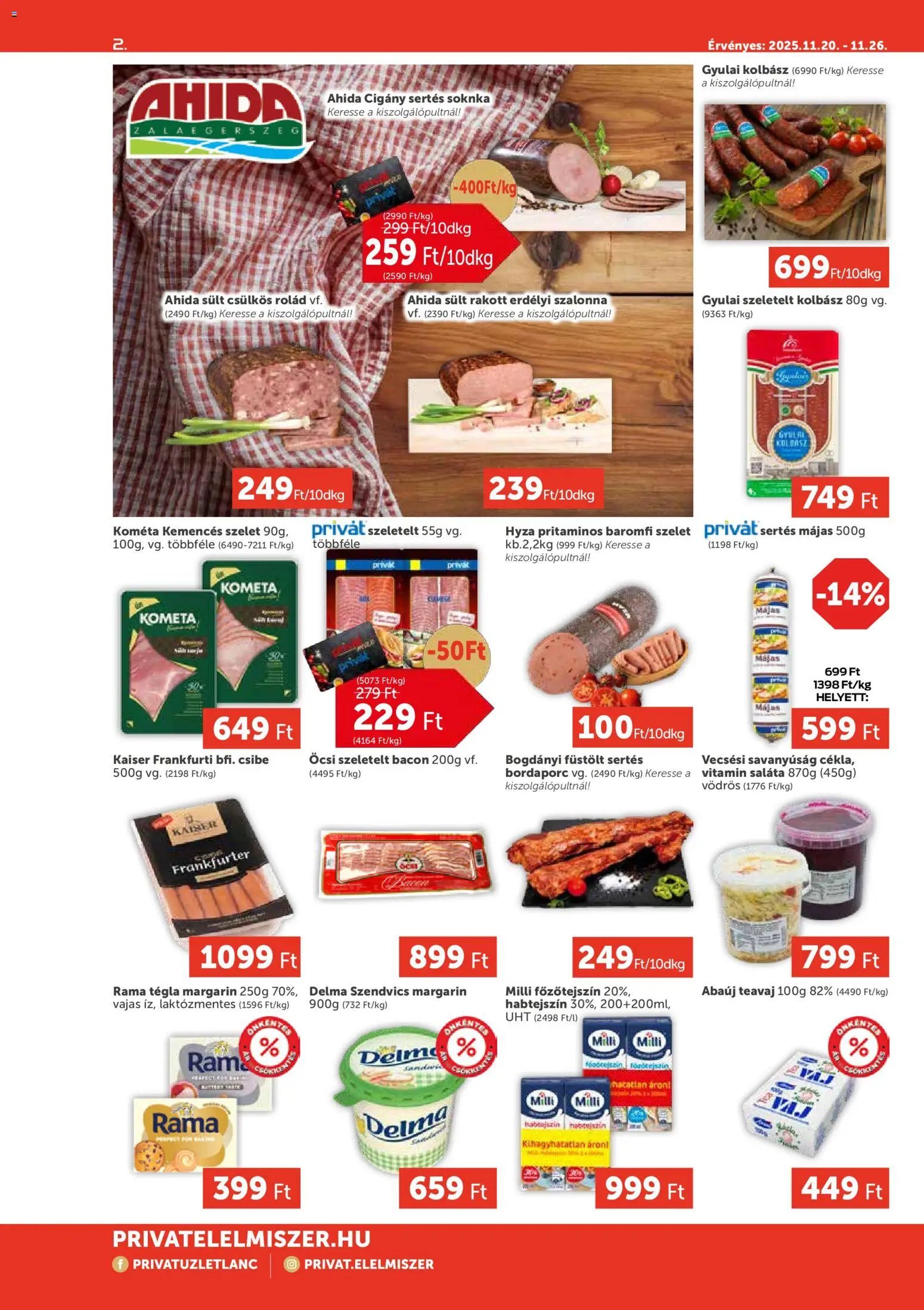 PRIVÁT újság 2025.11.20. Aktuális szórólap MAX (2025-11-20 - 2025-11-26)