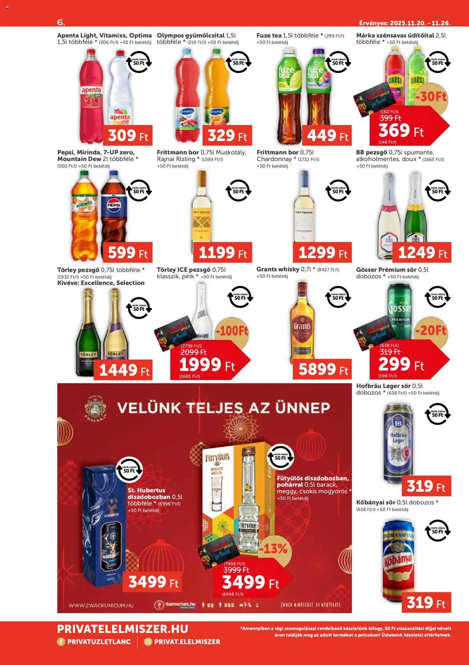 PRIVÁT újság 2025.11.20. Aktuális szórólap MAX (2025-11-20 - 2025-11-26)