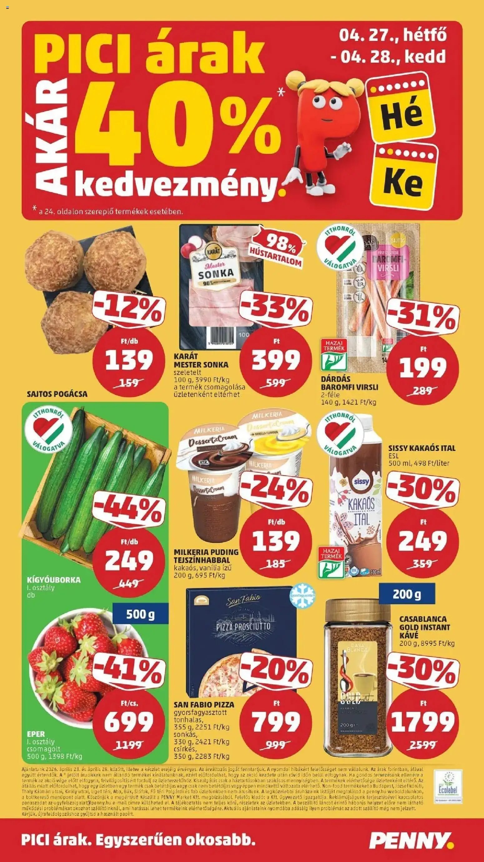 PENNY újság 2026.04.23. Penny aktuális akciós újság (2026-04-23 - 2026-04-28)