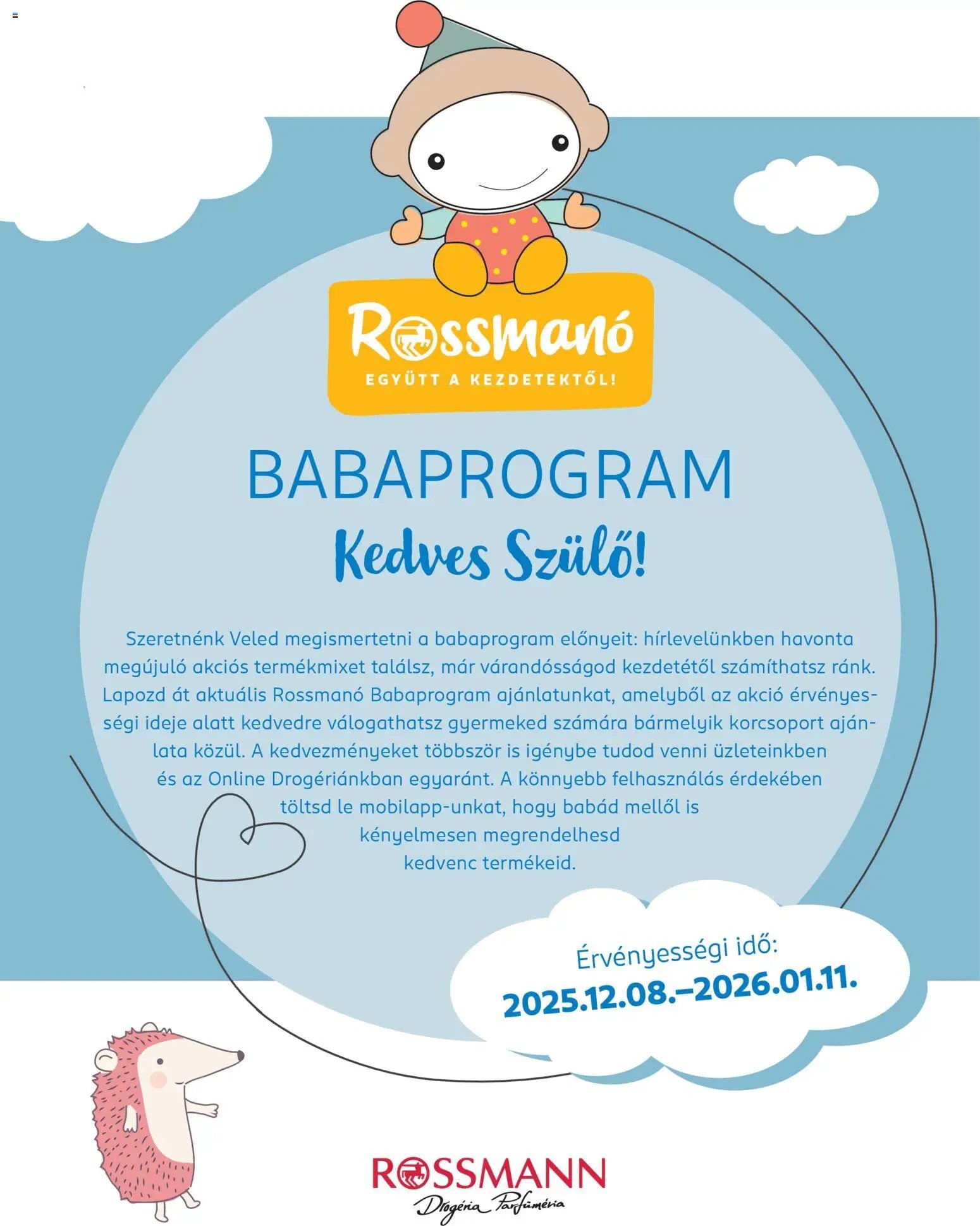 Rossmann újság 2025.12.08. Babaprogram (2025-12-08 - 2026-01-11)