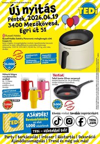 TEDi újság 2026.06.19. TEDi akciós újság Új nyitás Mezőkövesd