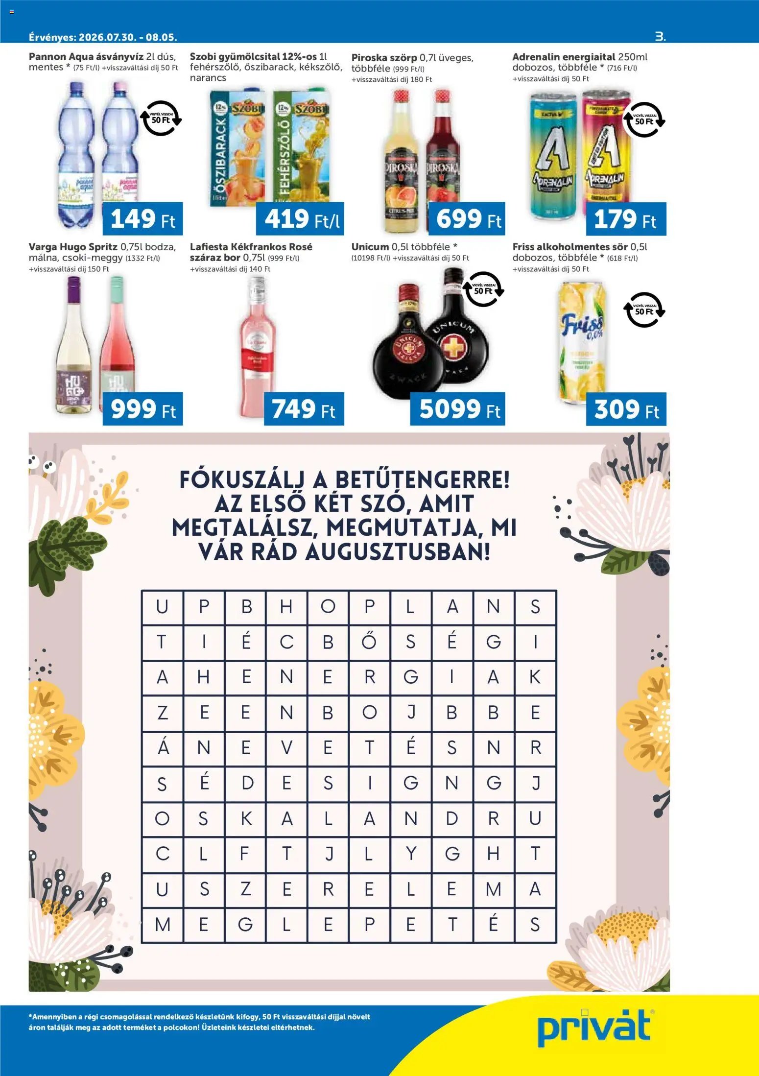 PRIVÁT újság 2026.07.30. PRIVÁT Déli vármegyék