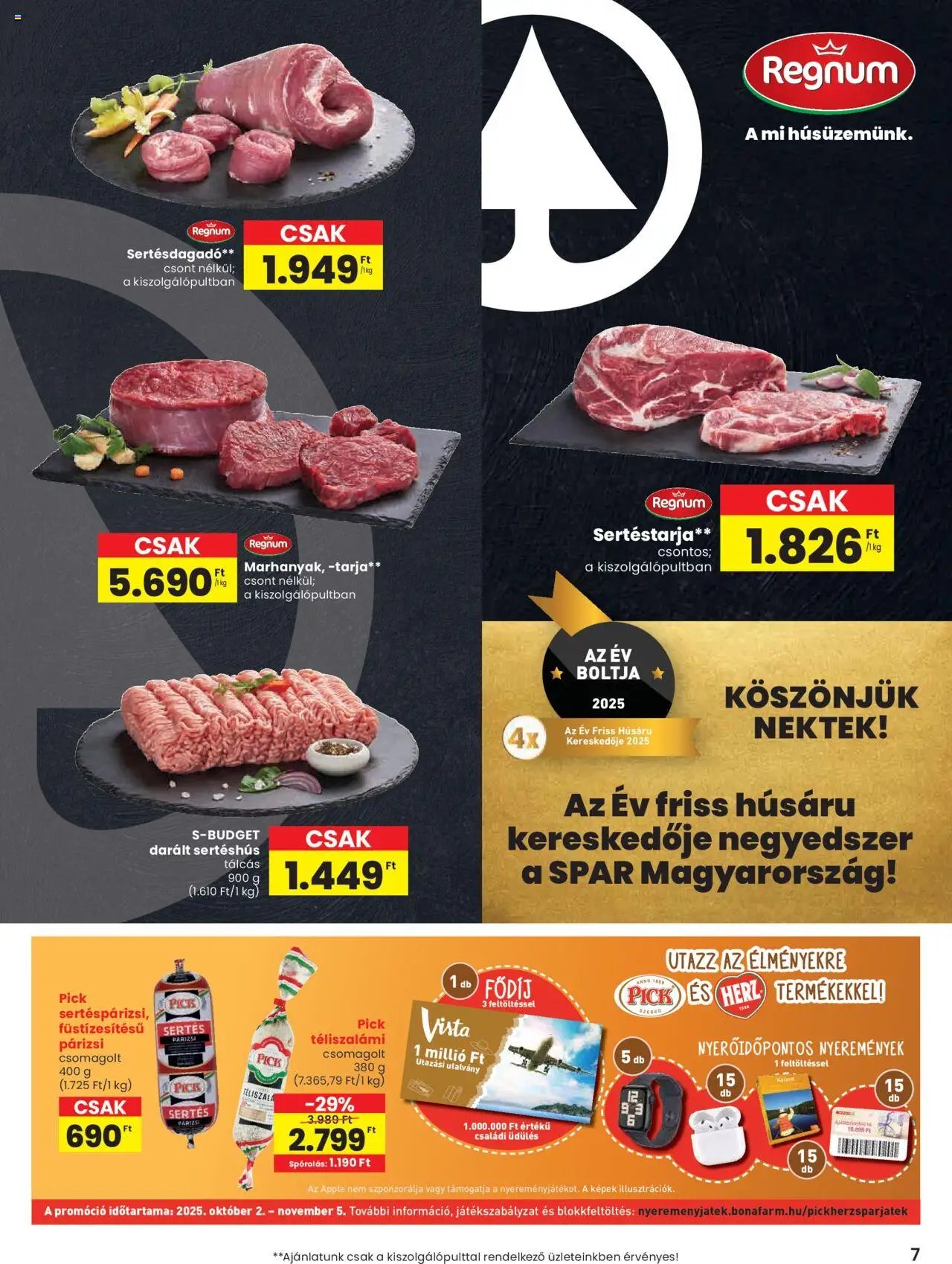 Spar újság 2025.10.24. Akciós újság Spar (2025-10-24 - 2025-10-29)