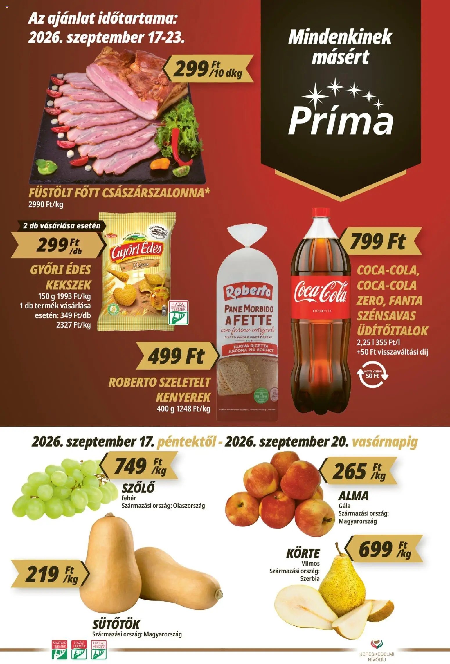 CBA Príma újság 2026.09.17. CBA Príma akciós újság