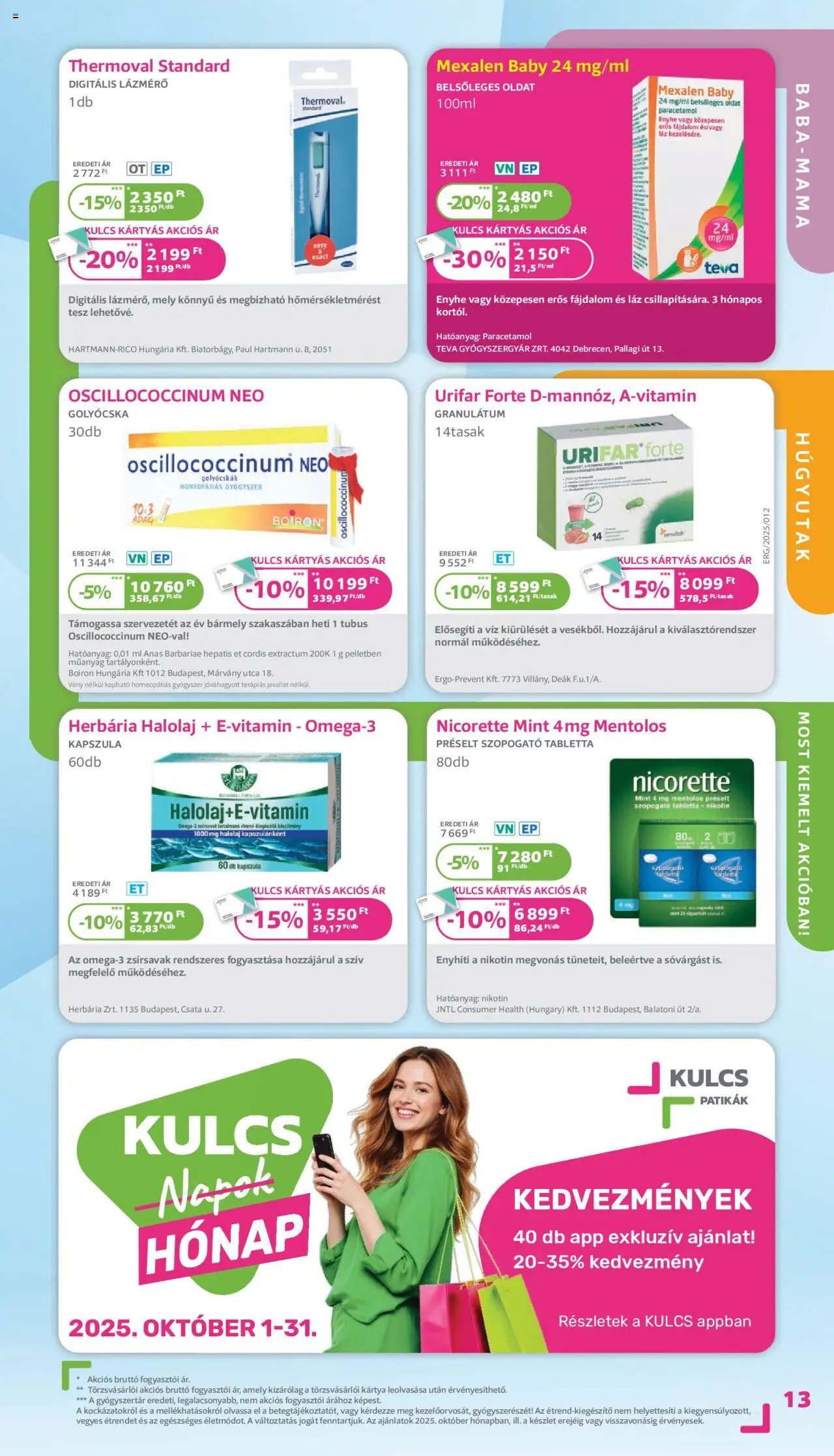 Kulcs Patika újság 2025.10.01. Akciós újság Kulcs Patika (2025-10-01 - 2025-10-31)