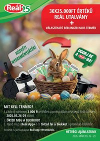 Reál újság 2026.03.26. Reál Bevásárló hétvége - Pest megye (2026-03-26 - 2026-03-29)