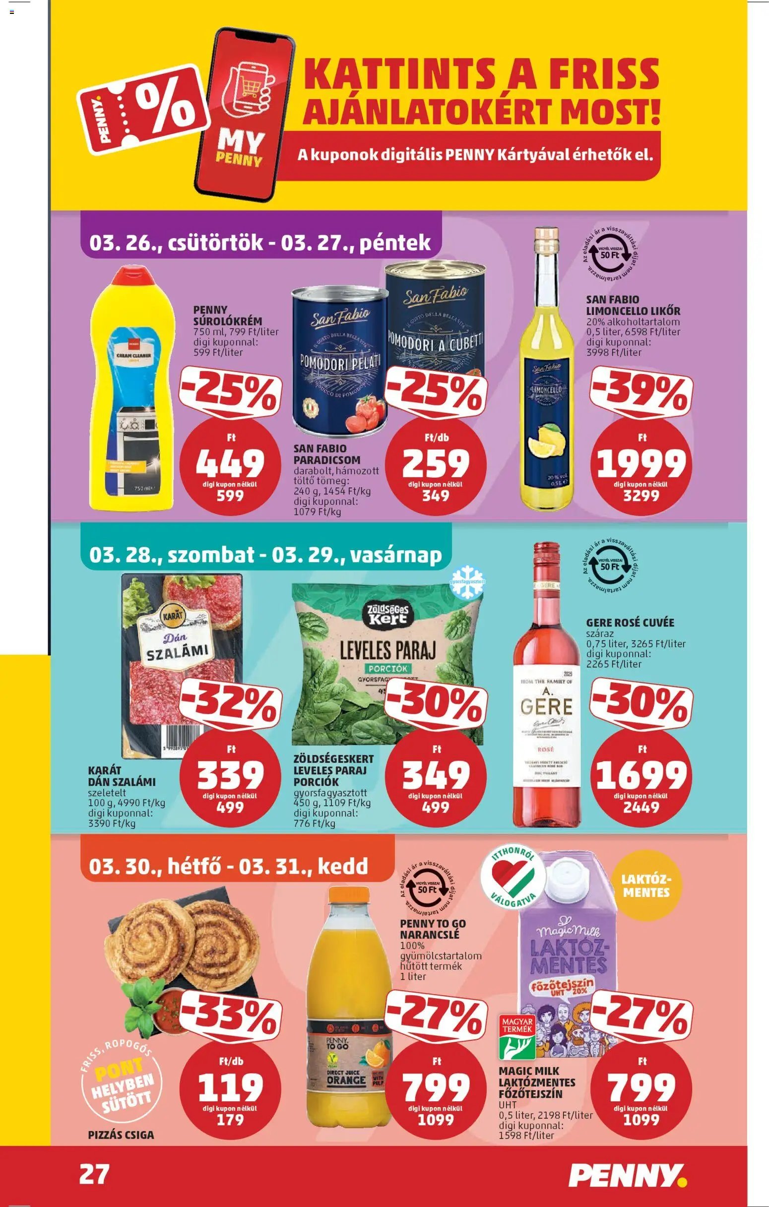 PENNY újság 2026.03.26. PENNY akciós újság (2026-03-26 - 2026-03-31)