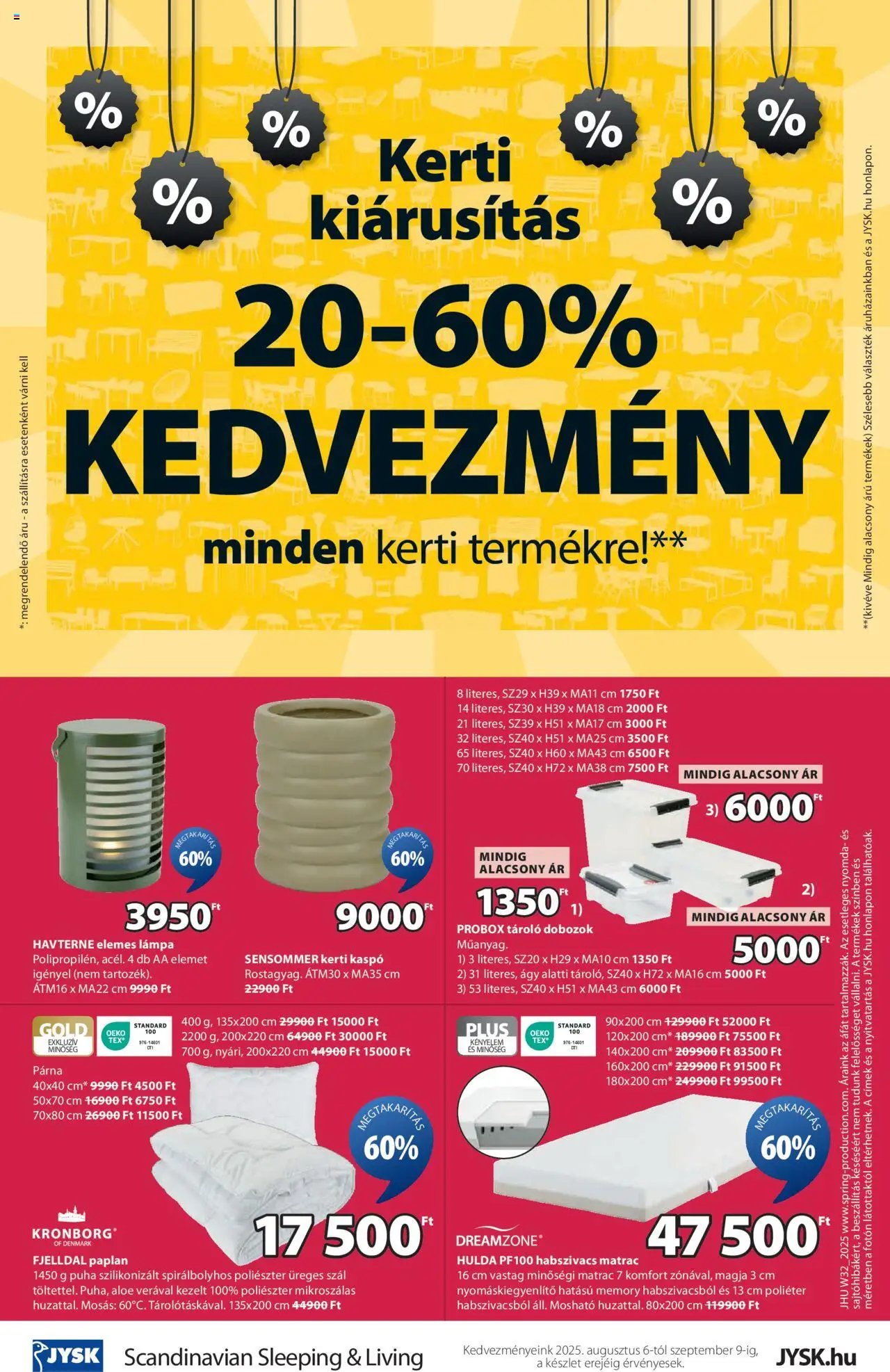 JYSK újság 2025.08.06. Aktuális ajánlatok (2025-08-06 - 2025-09-09)