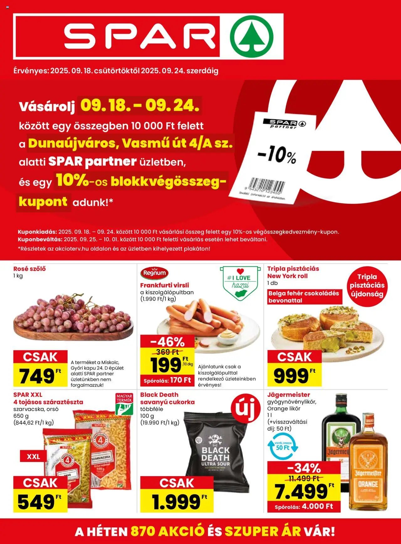 Spar újság 2025.09.18. SPAR partner Dunaújváros szórólap (2025-09-18 - 2025-09-24)