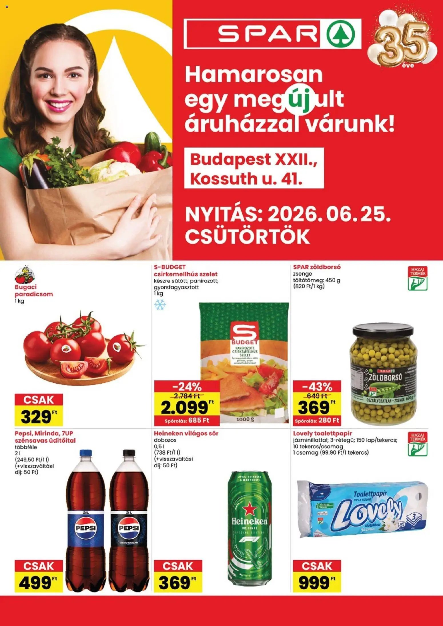 Spar újság 2026.06.25. Spar Bp. Kossuth u. üzlet megújulás