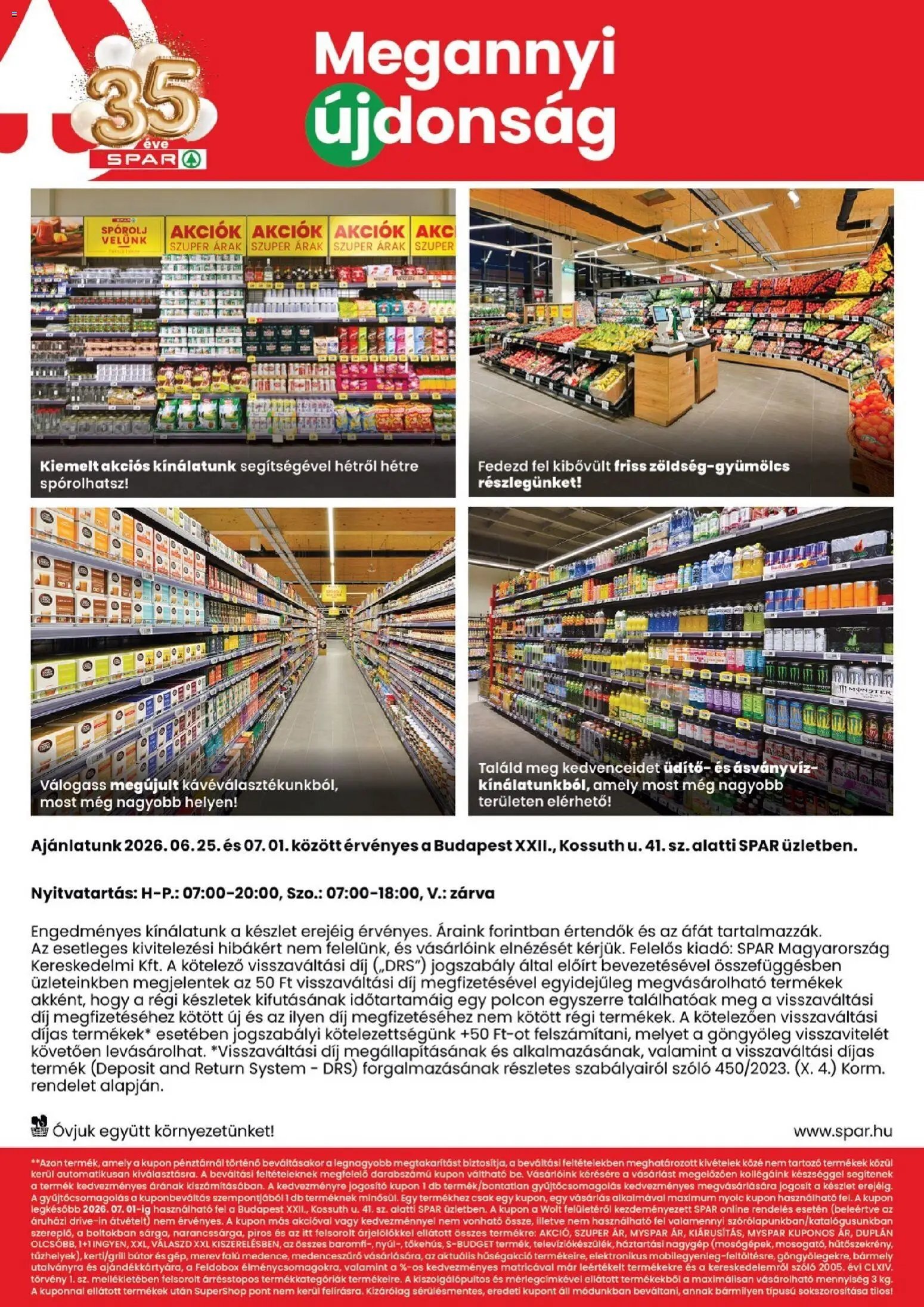 Spar újság 2026.06.25. Spar Bp. Kossuth u. üzlet megújulás