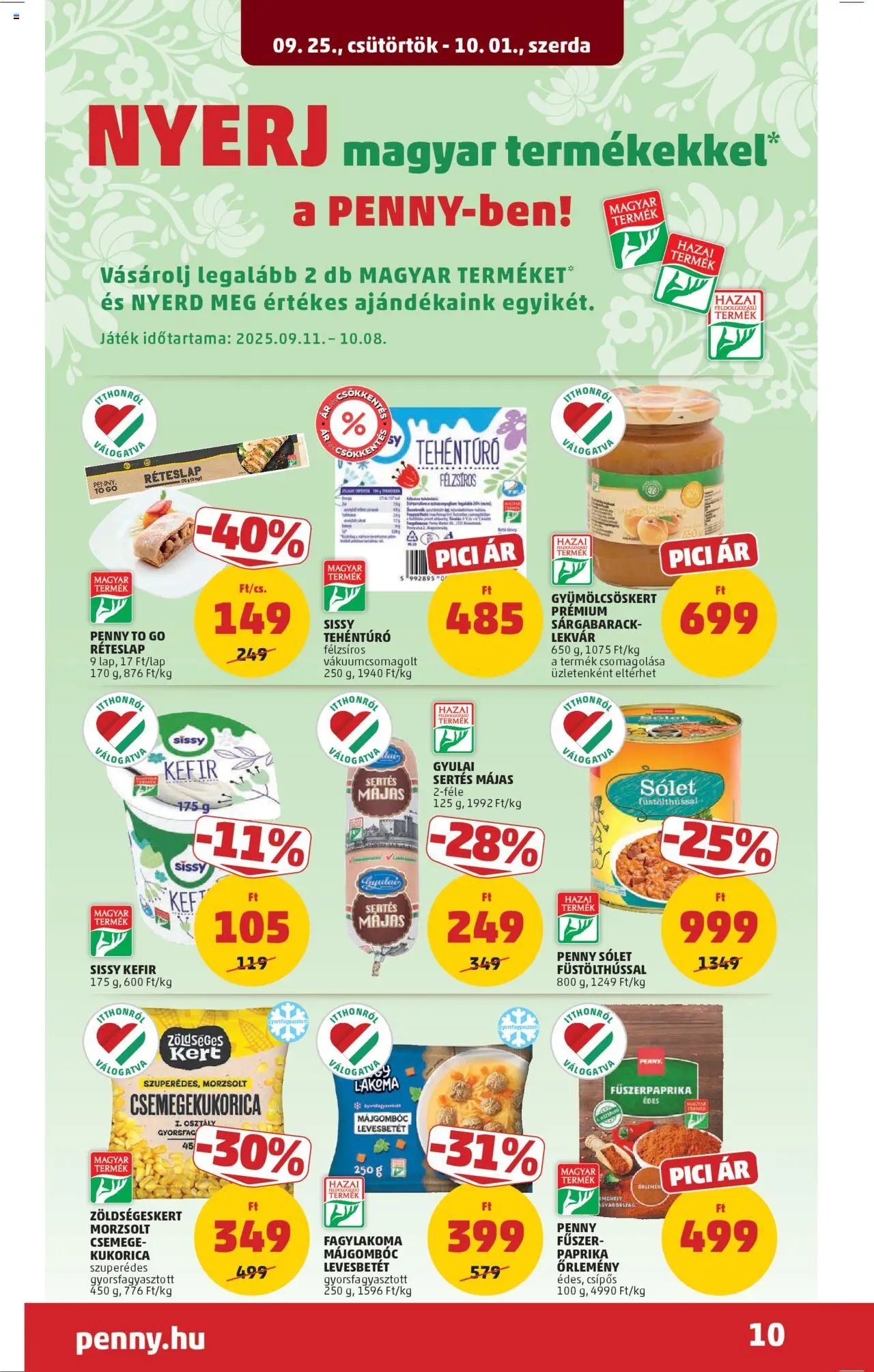 PENNY újság 2025.09.25. Akciós újság PENNY (2025-09-25 - 2025-10-01)