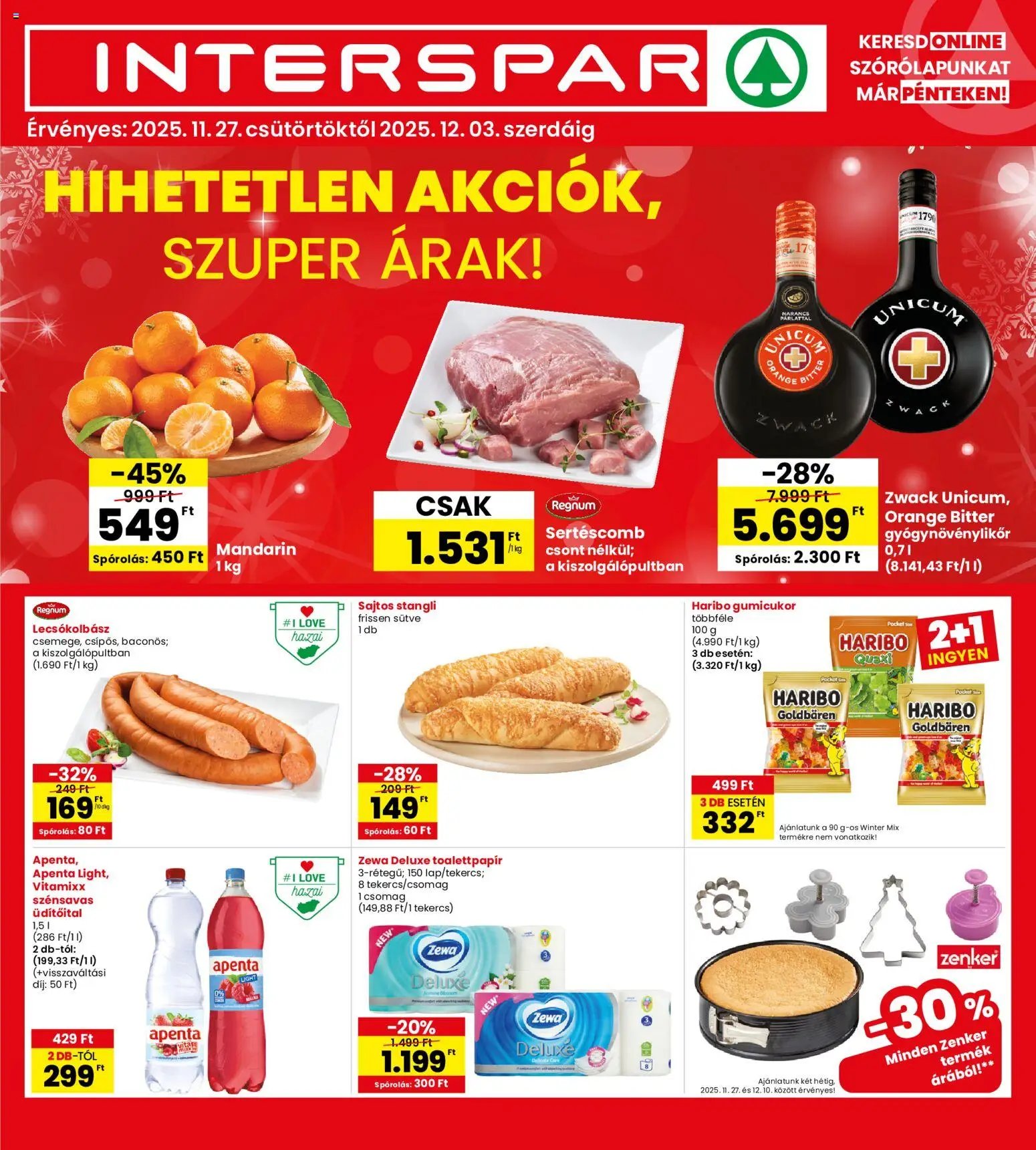 Interspar újság 2025.11.27. Akciós újság Interspar (2025-11-27 - 2025-12-03)