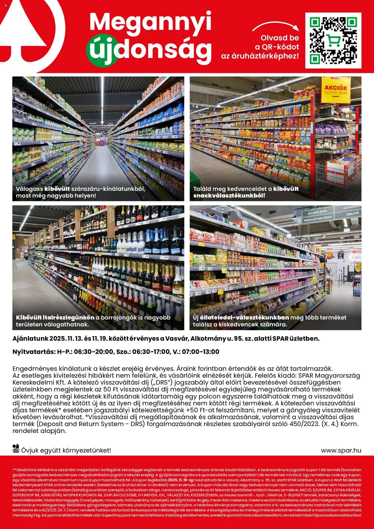 Spar újság 2025.11.13. Vasvár üzlet megújulás (2025-11-13 - 2025-11-19)