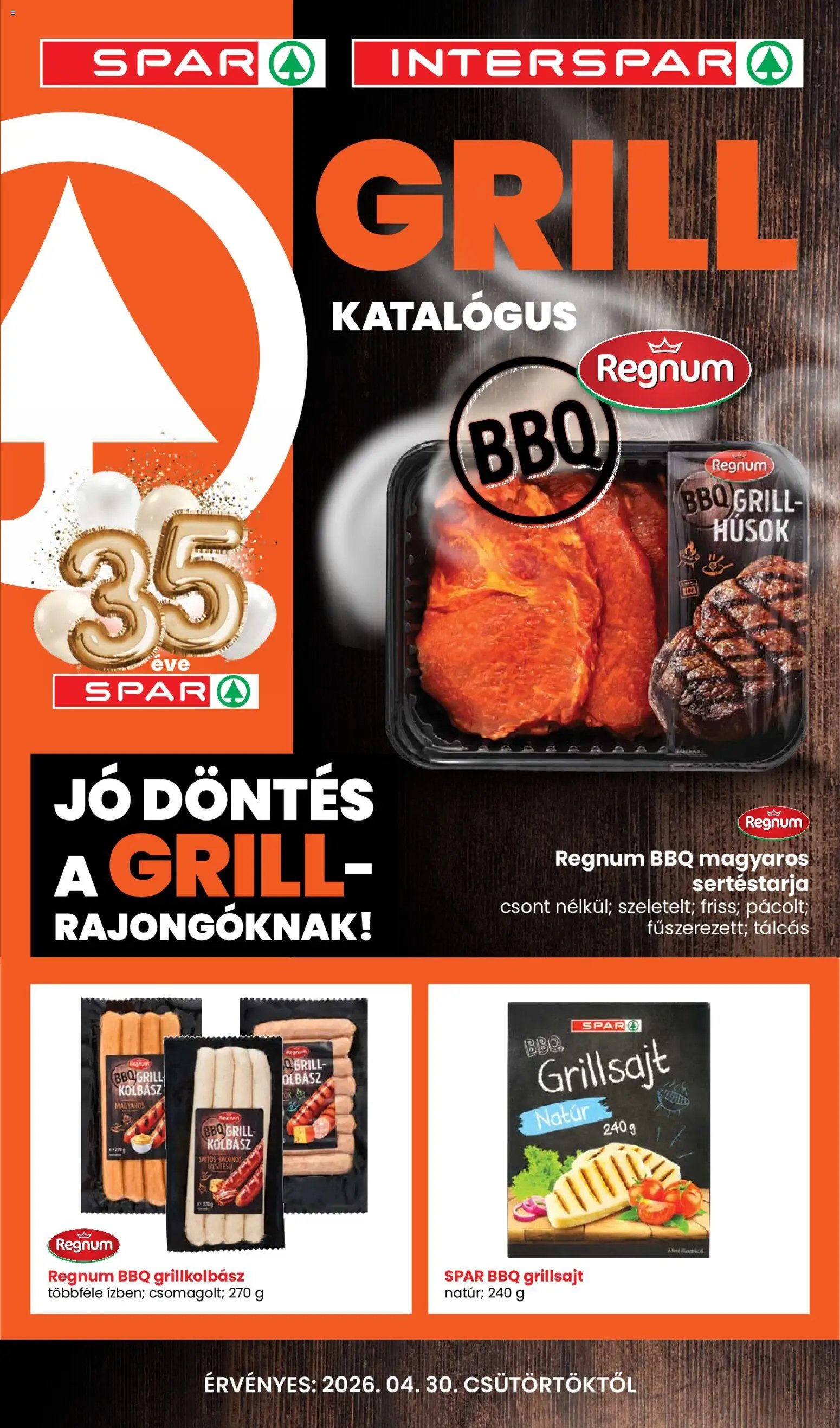 Spar újság 2026.04.30. Spar Grill katalógus (2026-04-30)