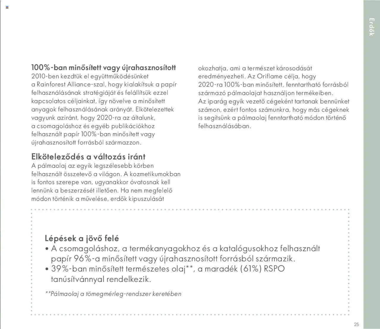 Oriflame újság 2020.05.27. Oriflame katalógus Fenntarthatóság (2020-05-27)