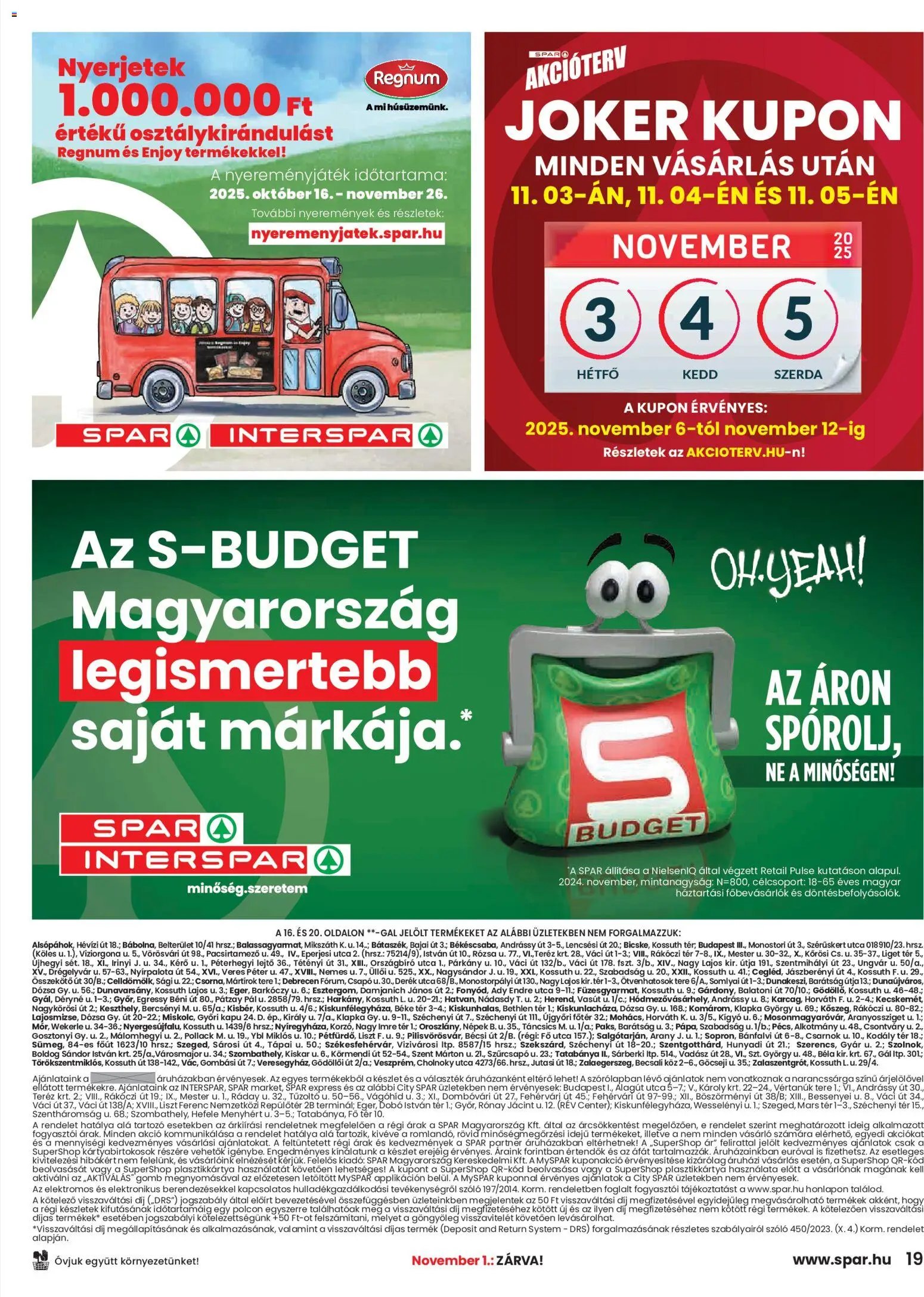 Spar újság 2025.10.30. Akciós újság Spar (2025-10-30 - 2025-11-05)