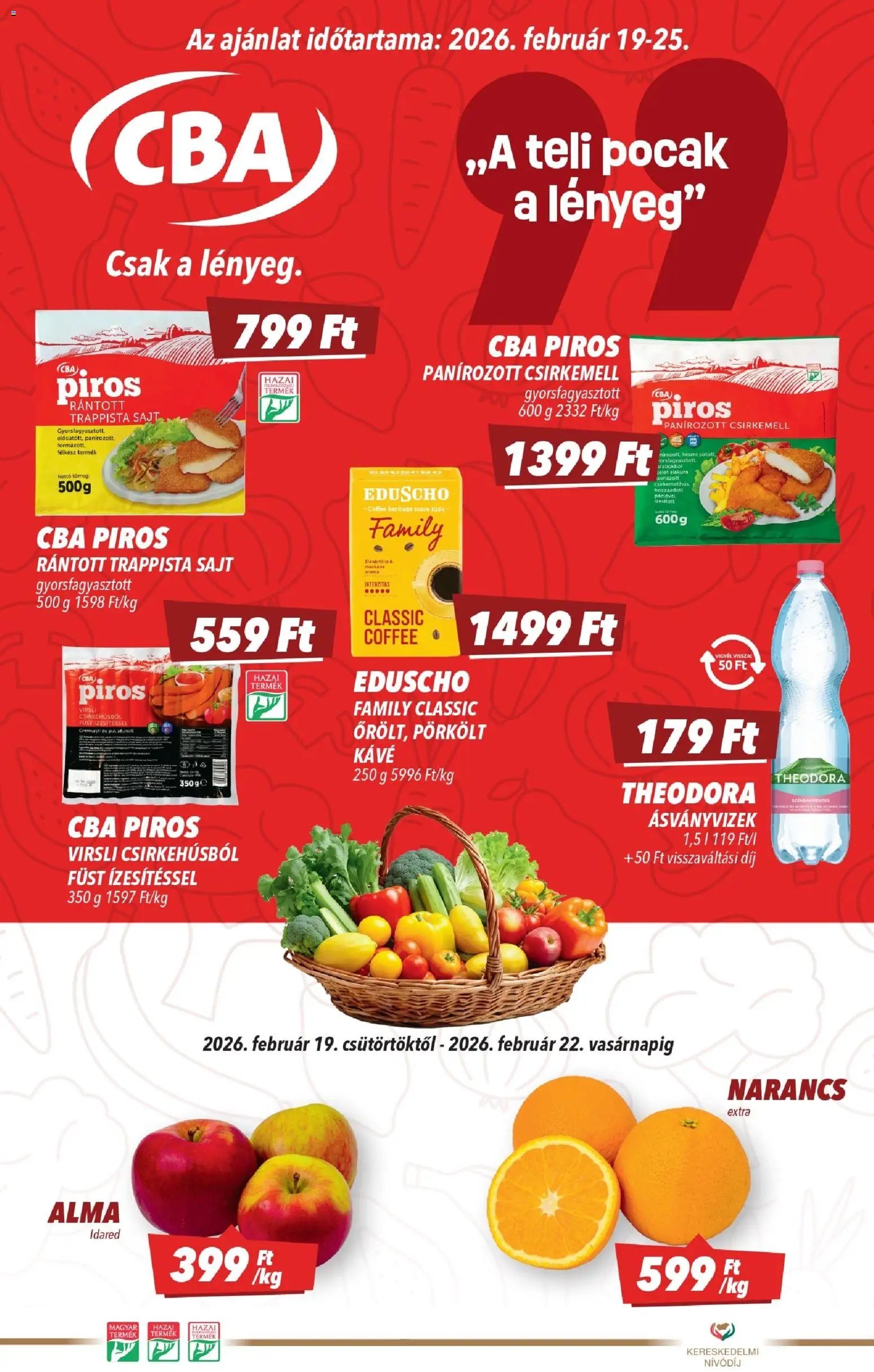 CBA újság 2026.02.19. Akciós újság CBA (2026-02-19 - 2026-02-25)