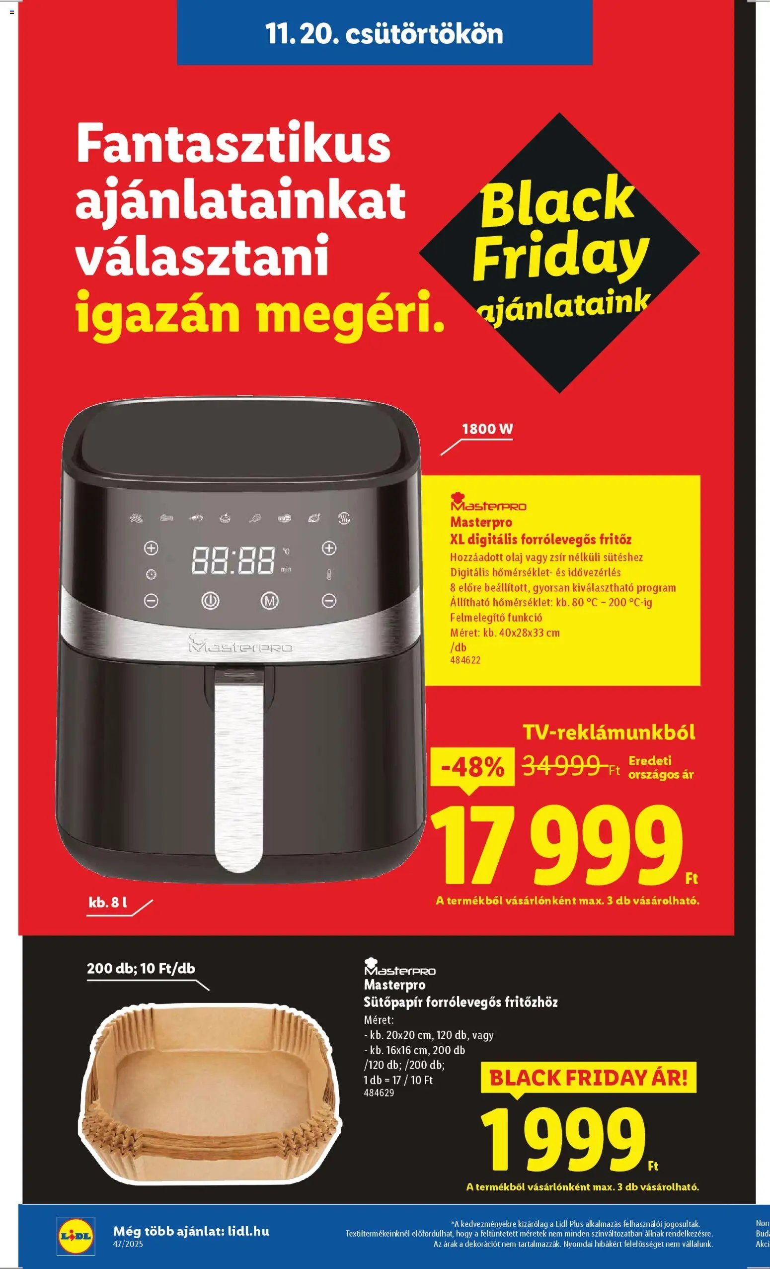 Lidl újság 2025.11.20. Black Friday (2025-11-20 - 2025-11-26)