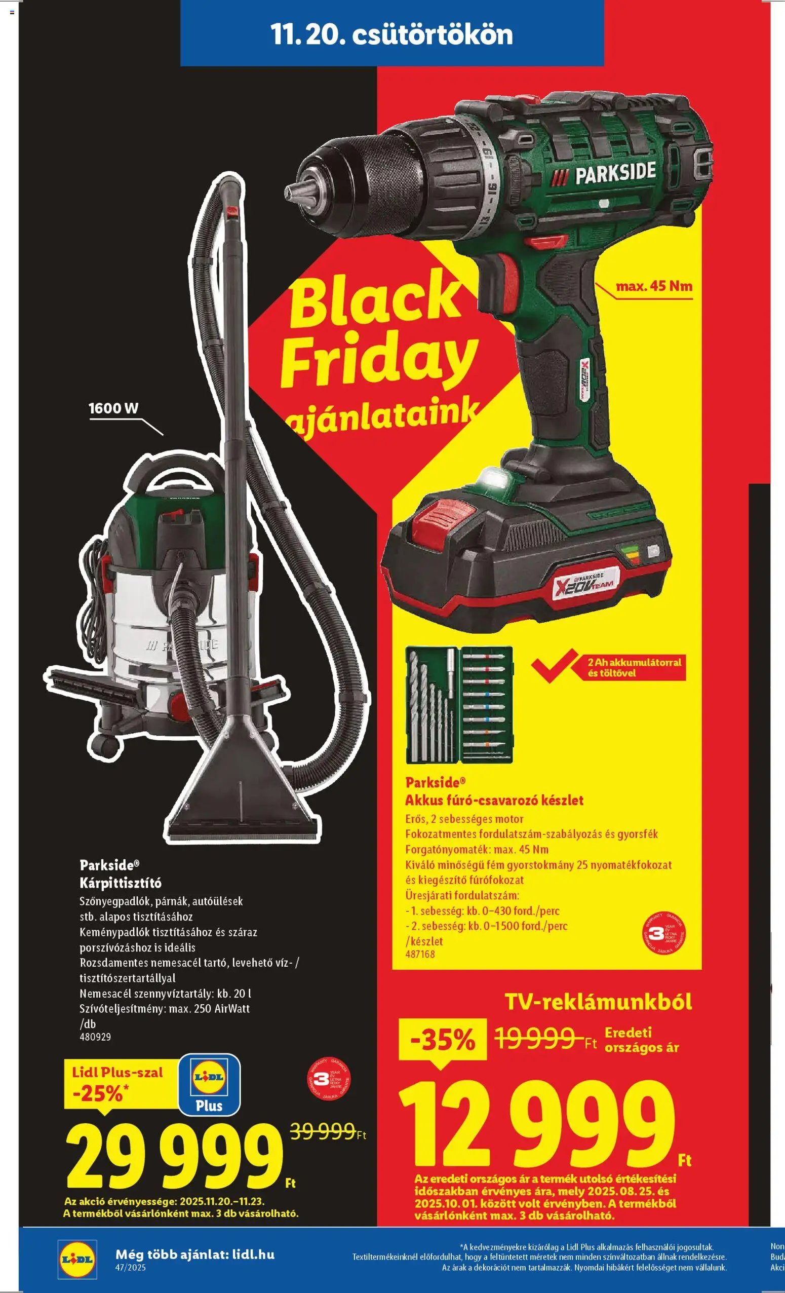 Lidl újság 2025.11.20. Black Friday (2025-11-20 - 2025-11-26)