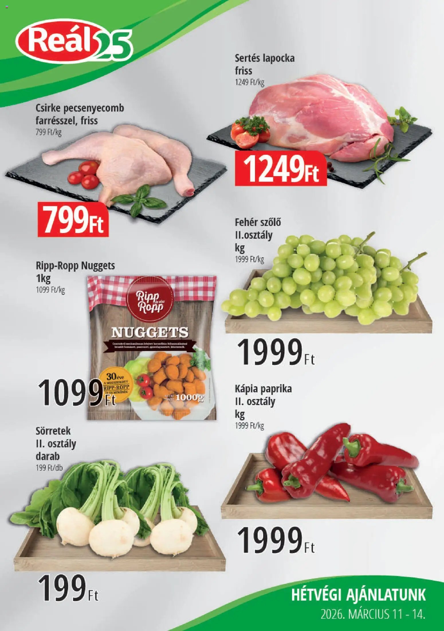 Reál újság 2026.03.11. Reál Bevásárló hétvége - Kisalföld (2026-03-11 - 2026-03-14)
