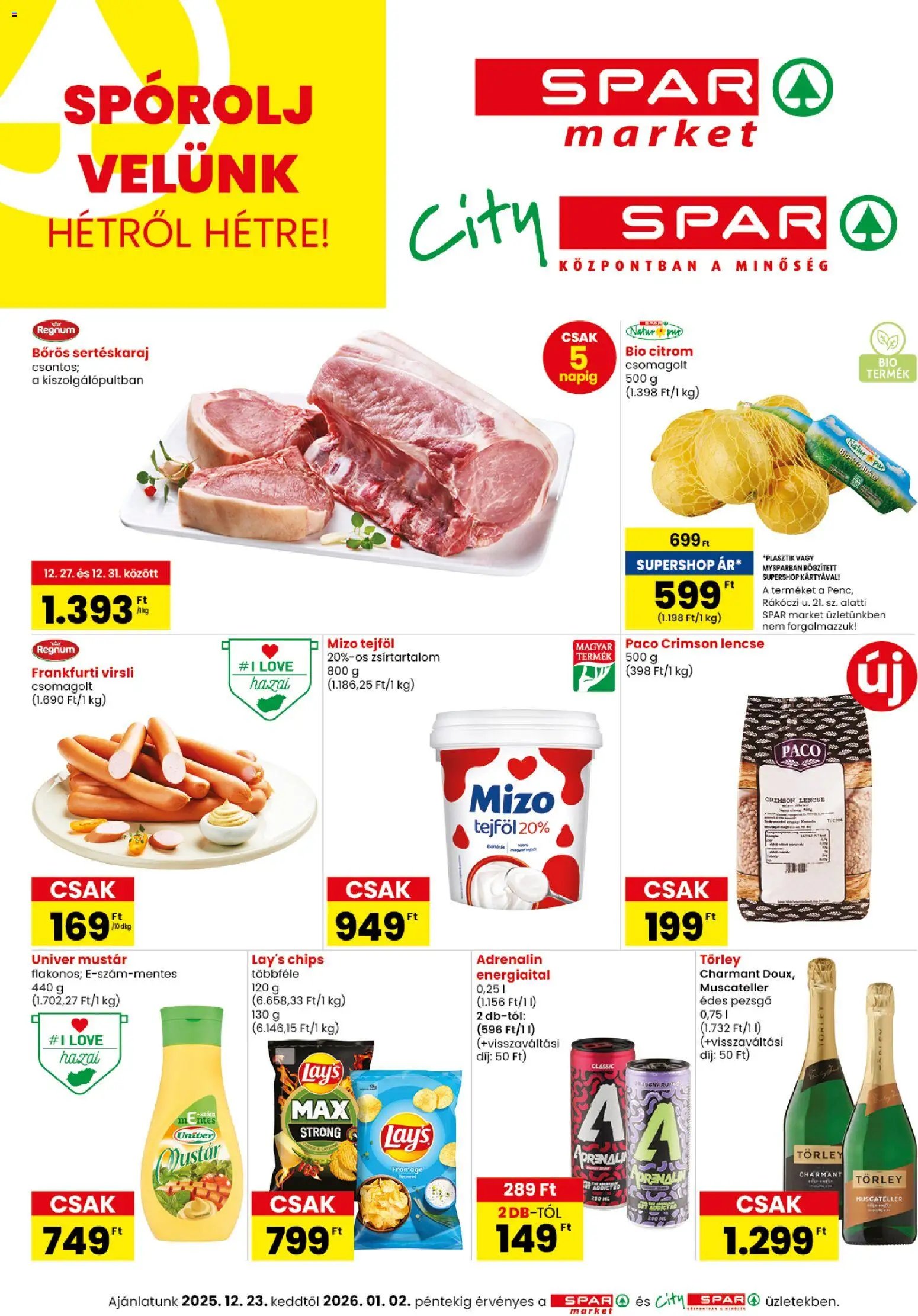 Spar Market újság 2025.12.23. Akciós újság Spar Market (2025-12-23 - 2026-01-02)