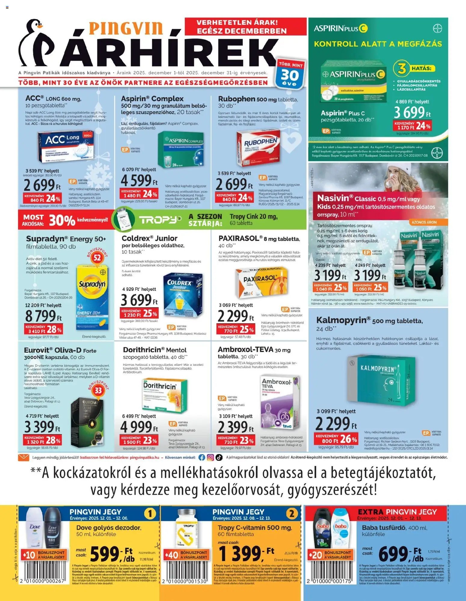 Pingvin Patika újság 2025.12.01. Akciós újság Pingvin Patika (2025-12-01 - 2025-12-31)