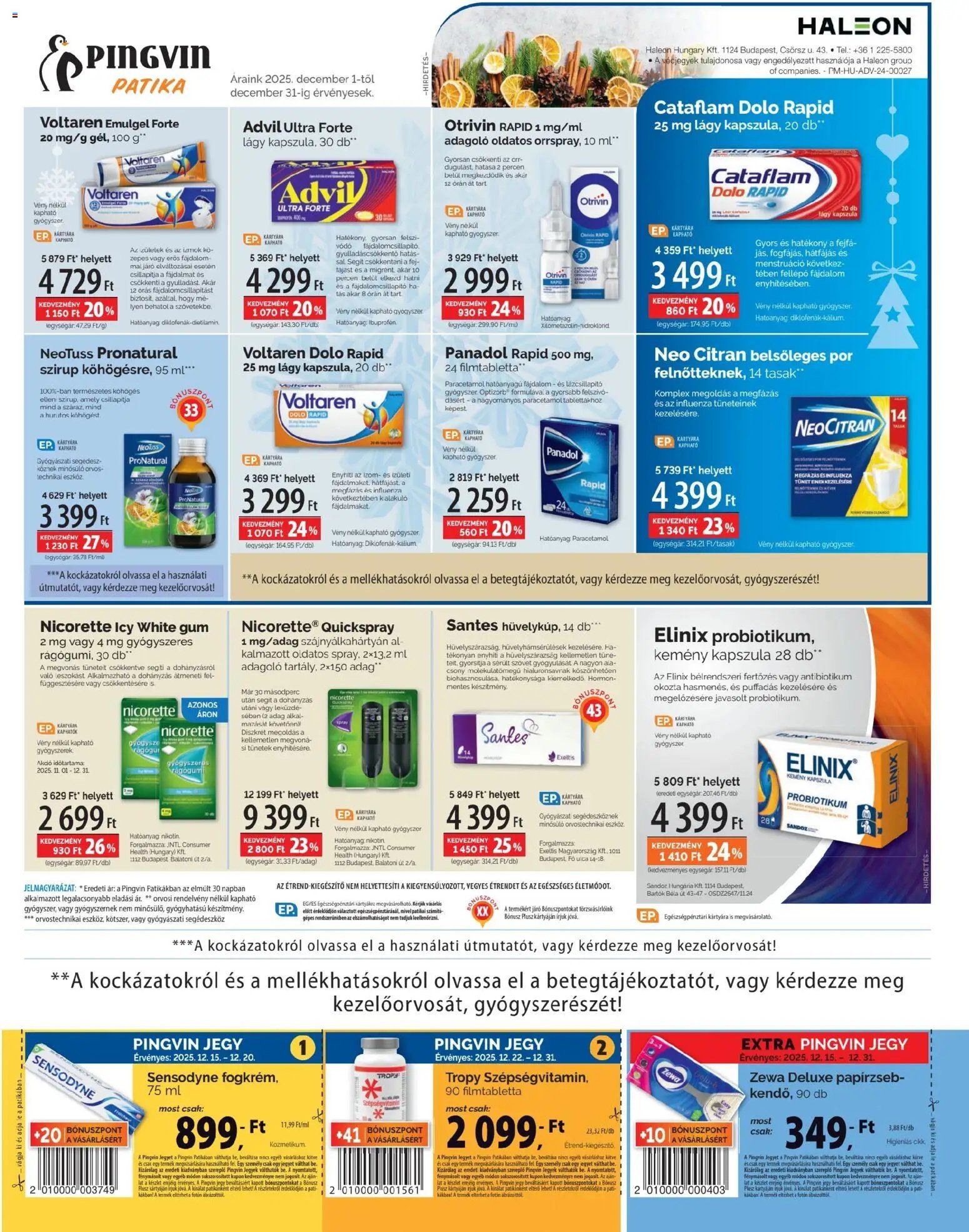 Pingvin Patika újság 2025.12.01. Akciós újság Pingvin Patika (2025-12-01 - 2025-12-31)