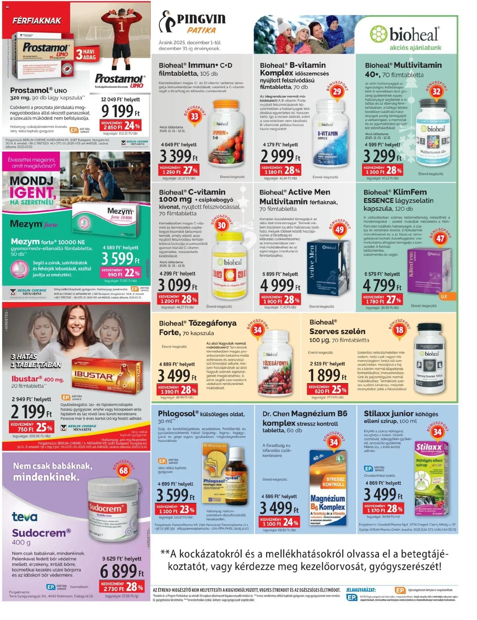 Pingvin Patika újság 2025.12.01. Akciós újság Pingvin Patika (2025-12-01 - 2025-12-31)