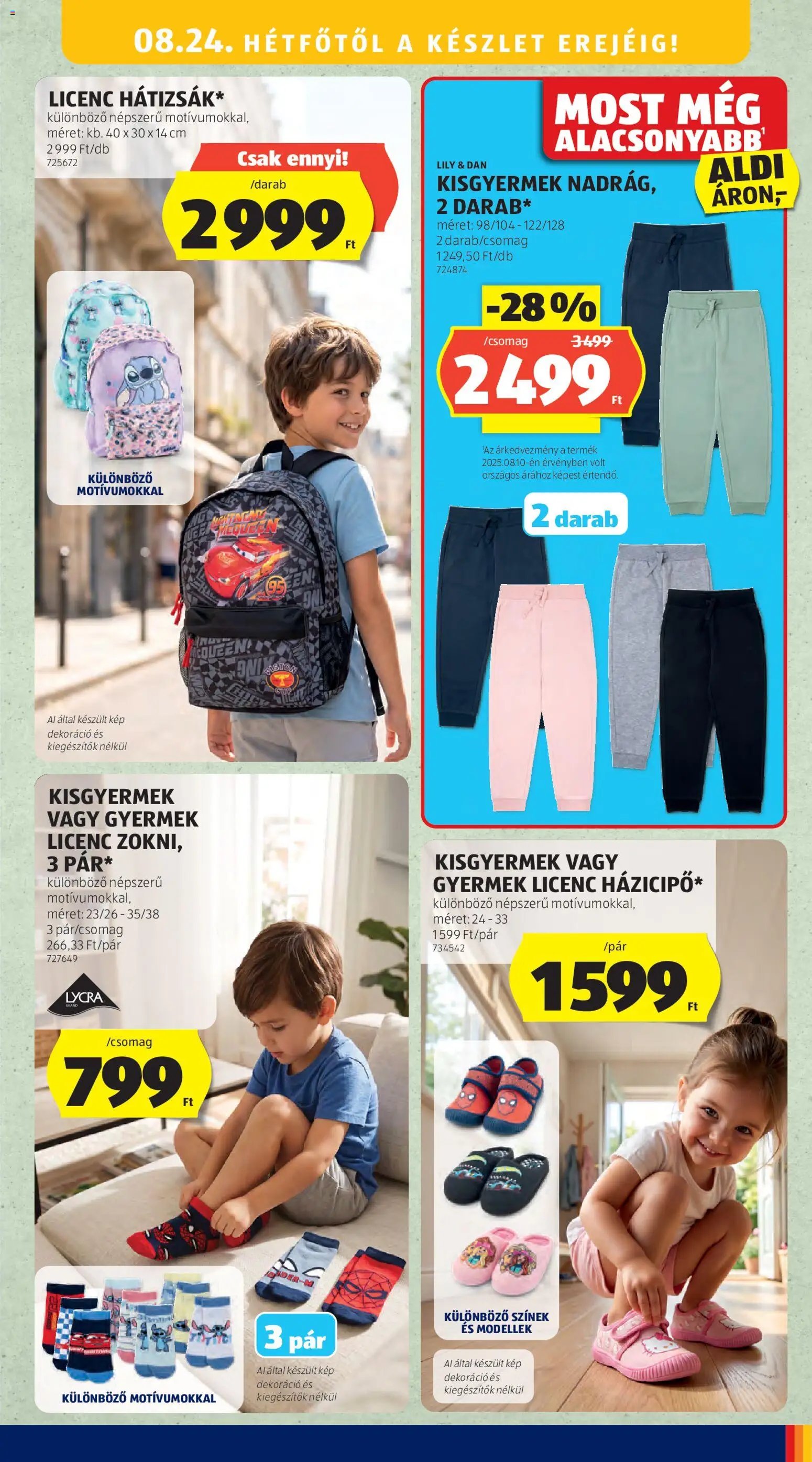 Aldi újság 2026.08.21. Aldi Középső sor termékei