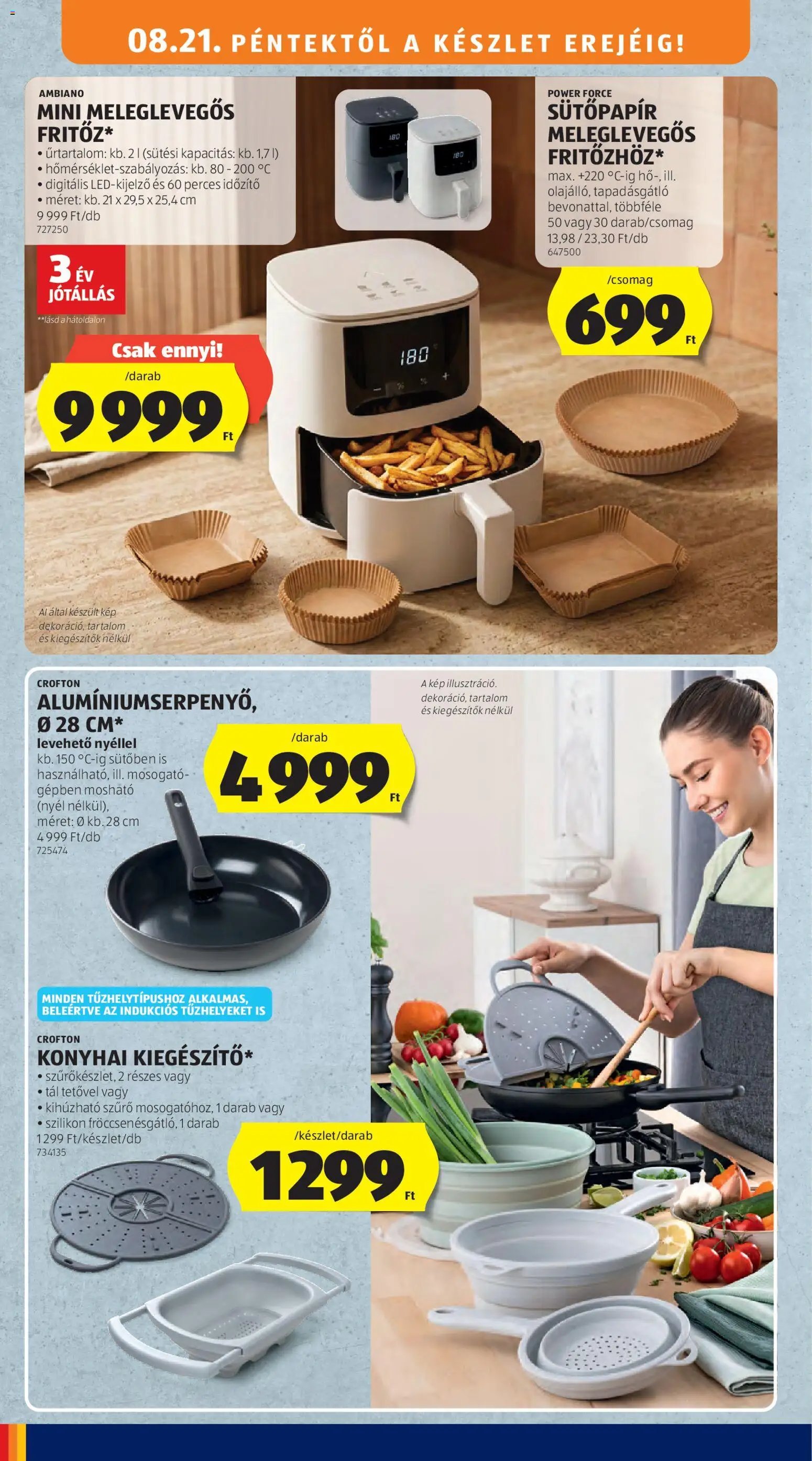 Aldi újság 2026.08.21. Aldi Középső sor termékei