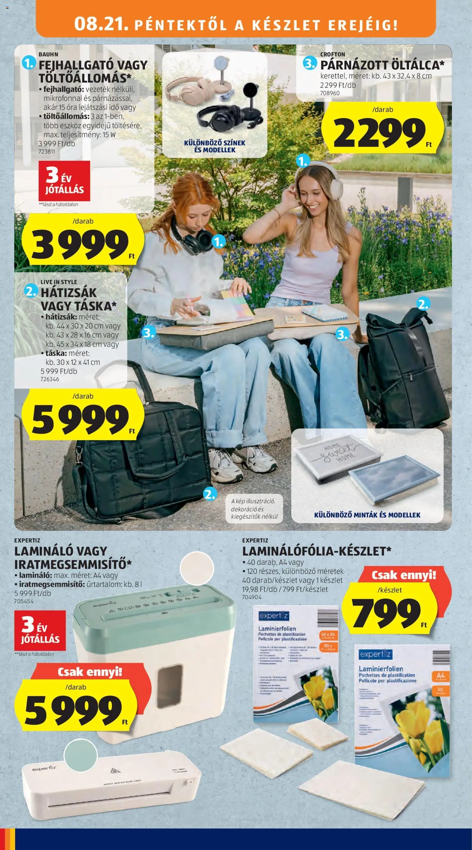 Aldi újság 2026.08.21. Aldi Középső sor termékei